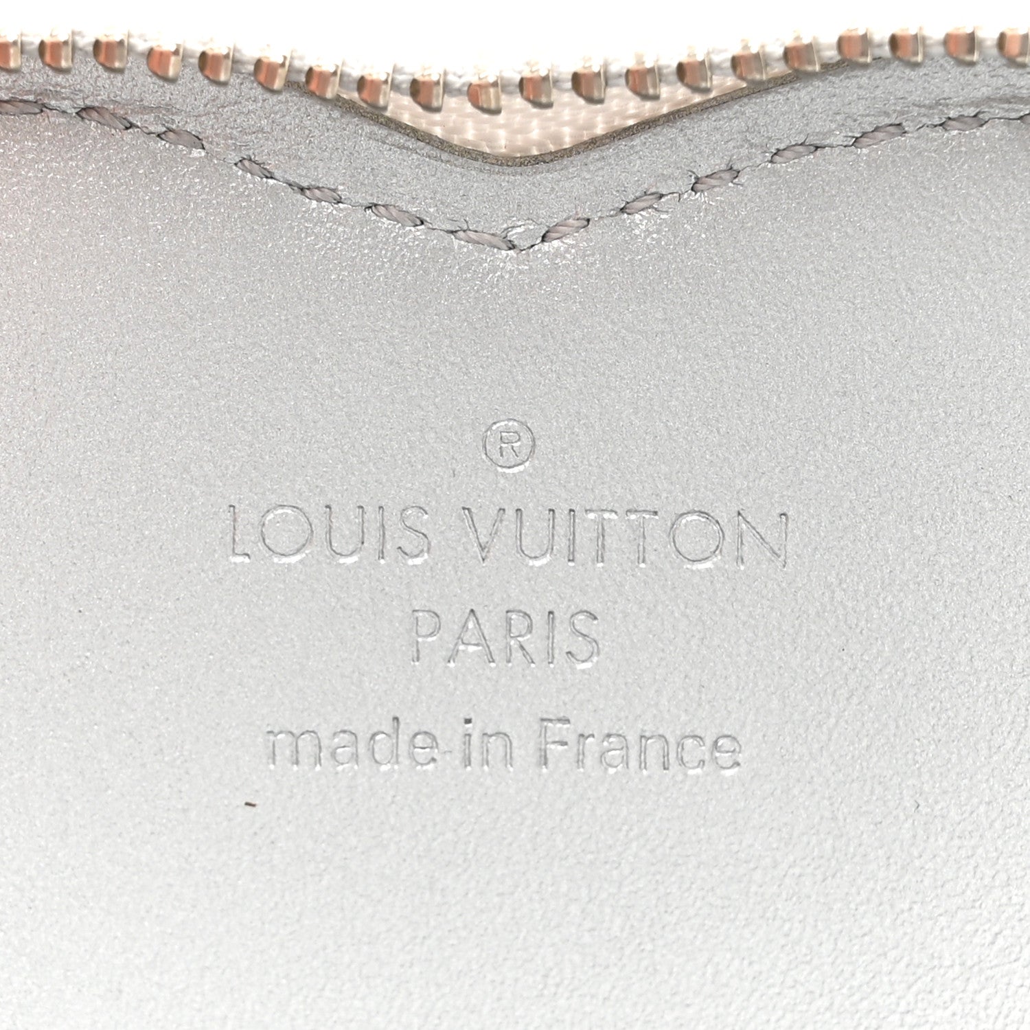 Monogram Mirror Heart Coin Purse Silver