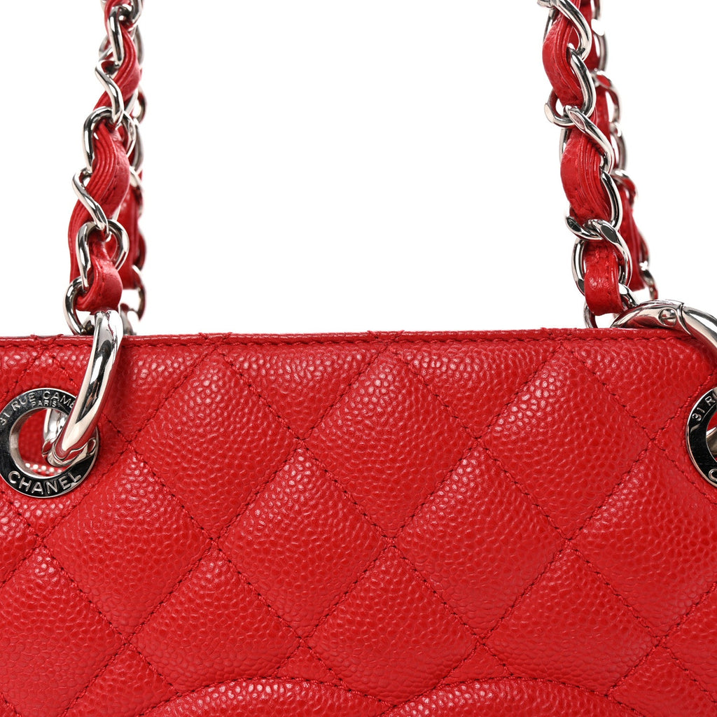 Caviar Quilted Grand Shopping Tote GST Red