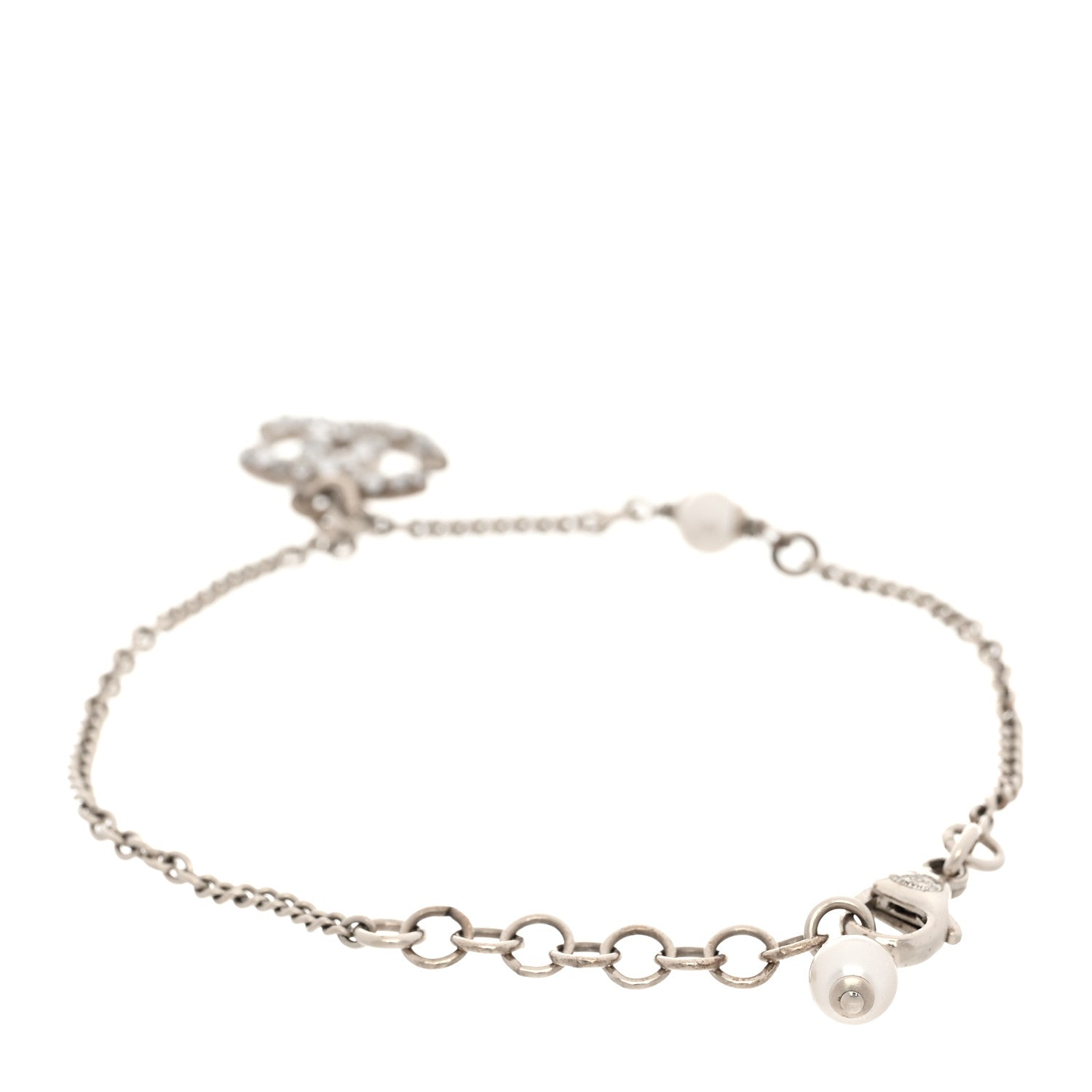 Pearl Crystal CC Bracelet Gold