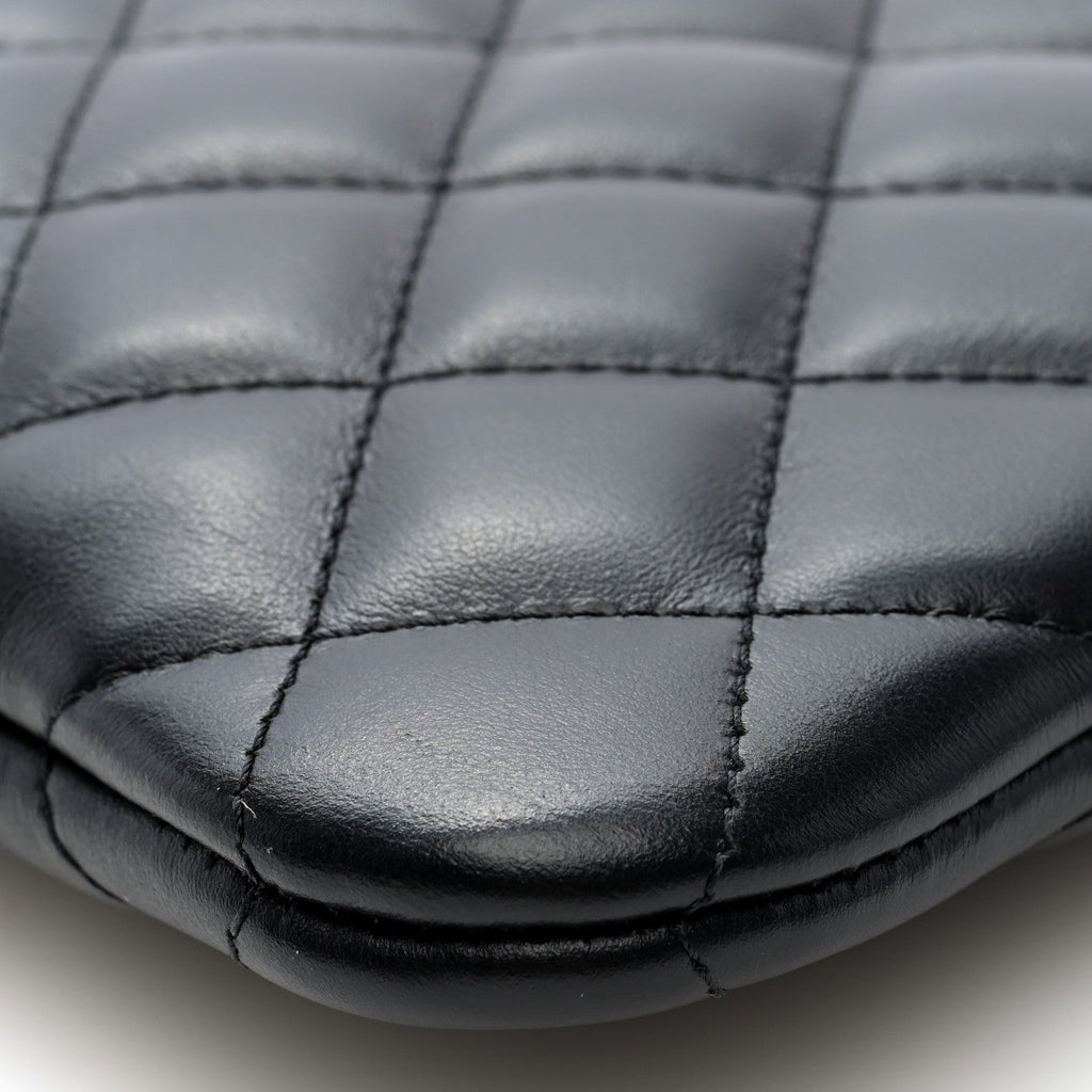 Lambskin Quilted Crossbody Bag Black