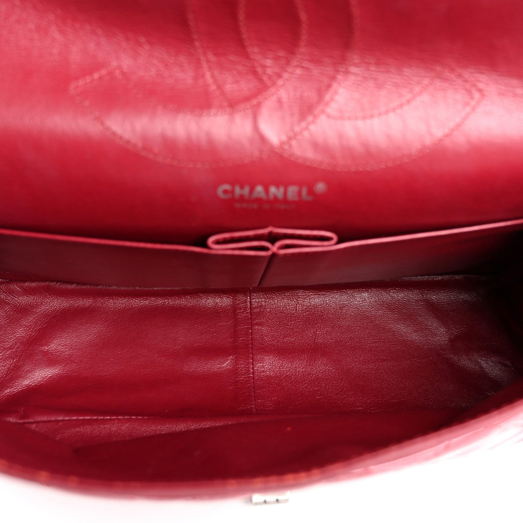 Distressed Patent Quilted 2.55 Reissue 227 Flap Raspberry Red