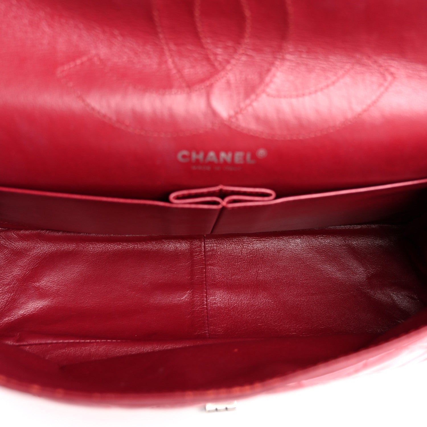 Distressed Patent Quilted 2.55 Reissue 227 Flap Raspberry Red