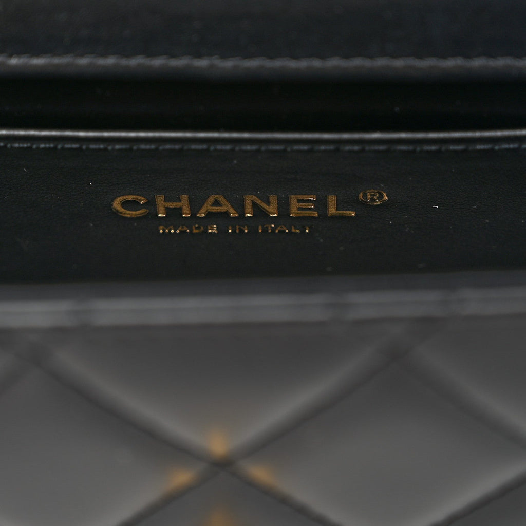 Calfskin Quilted Mini Perfect Fit Flap Black