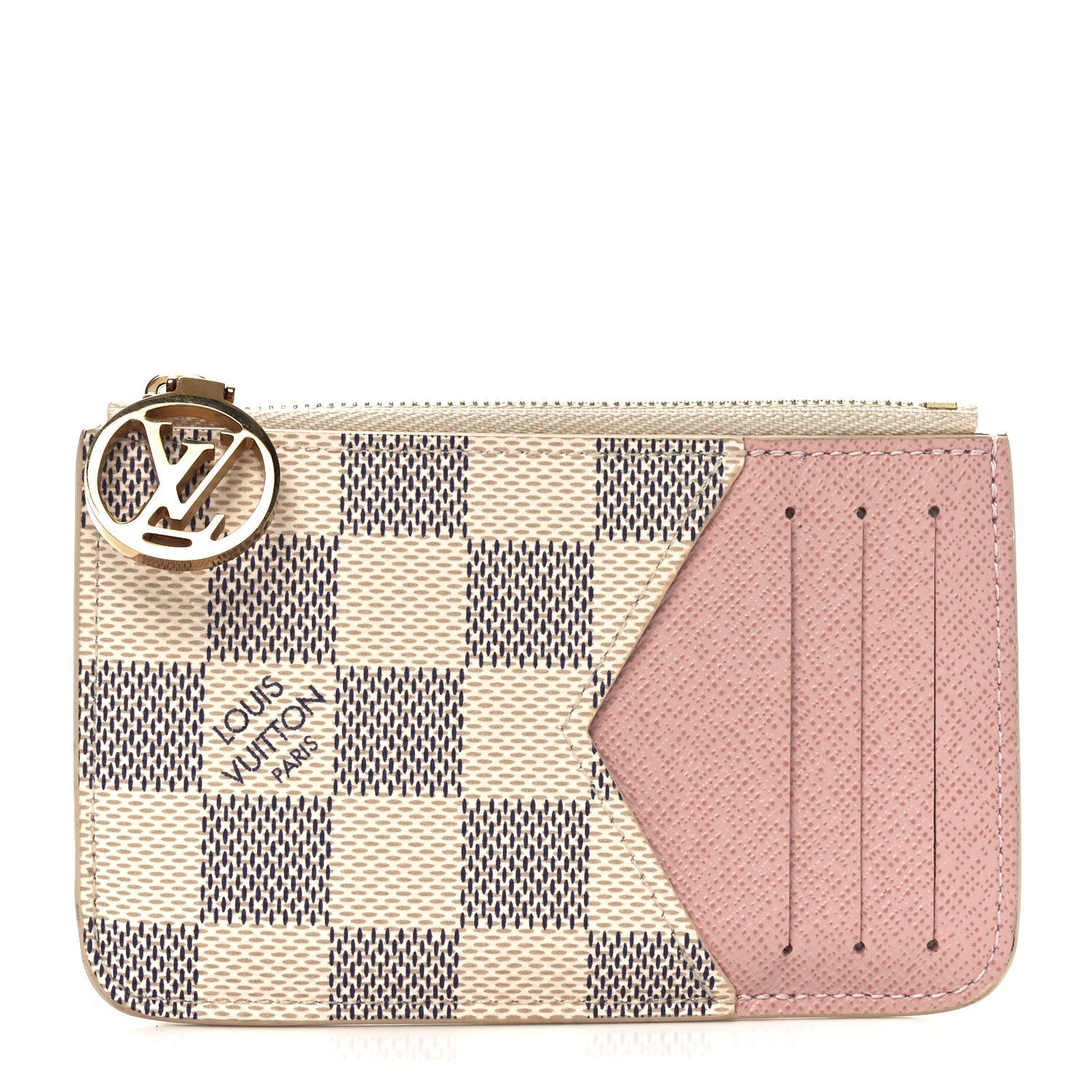 Damier Azur Zipped Romy  Holder  Rose Ballerine