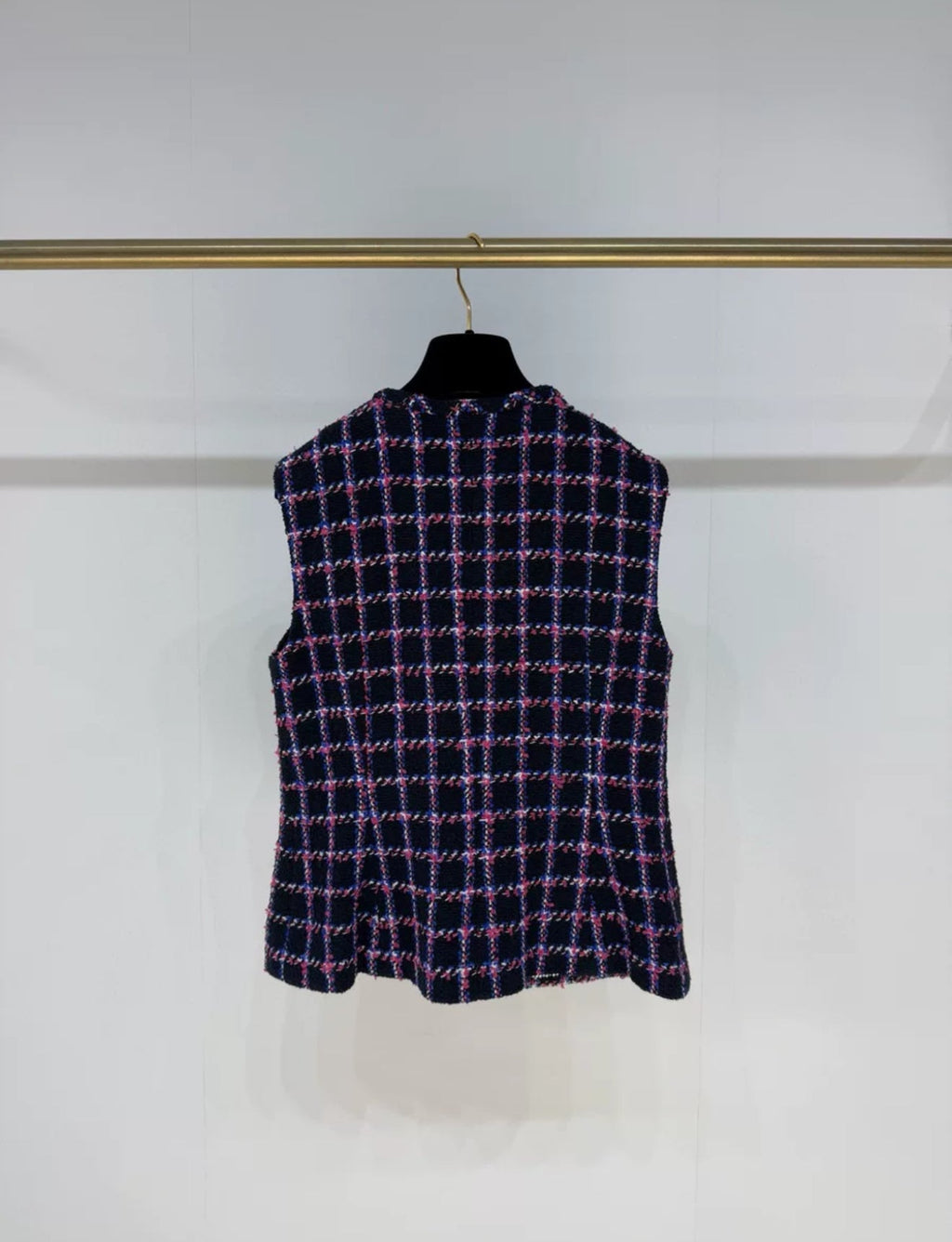 Chanel 24P Black & Pink Tweed Vest