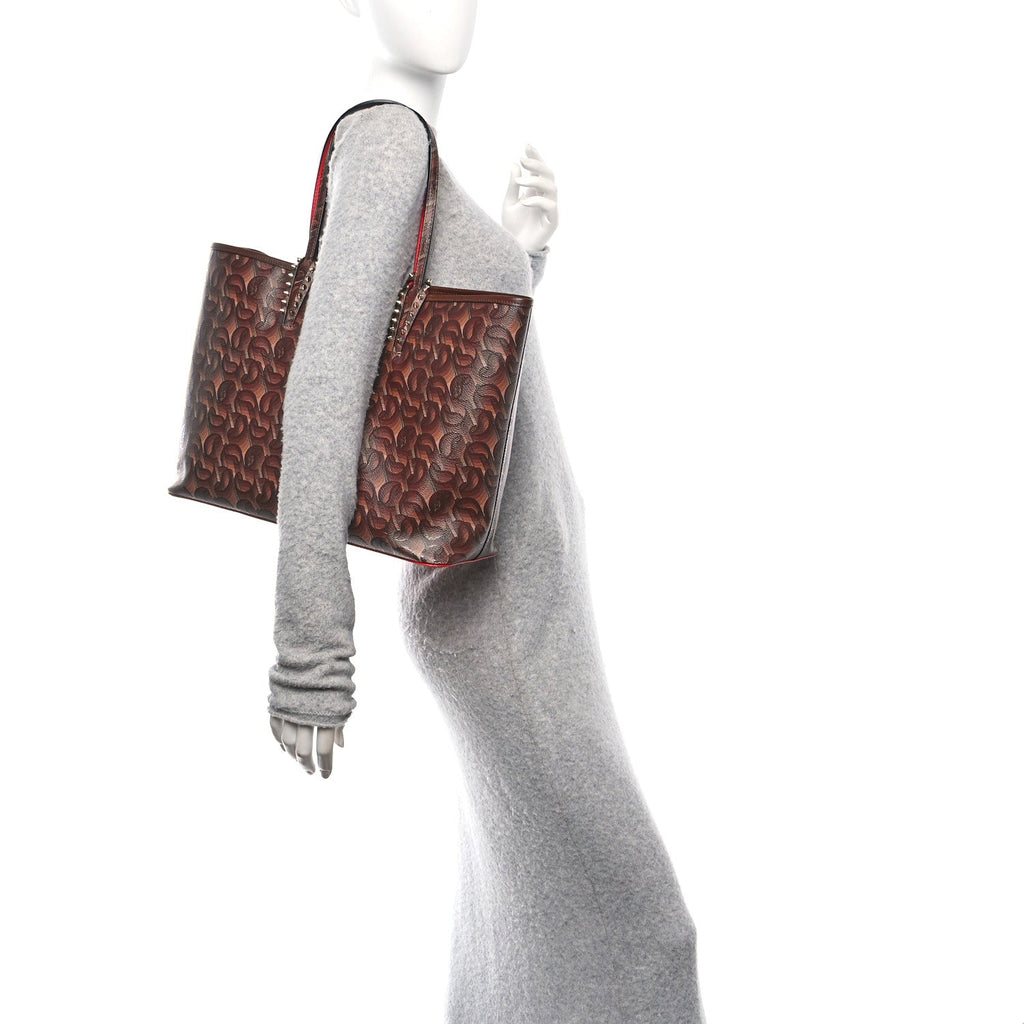Toile Monogram Calfskin Printed Spikes East West Cabata Tote Bizon