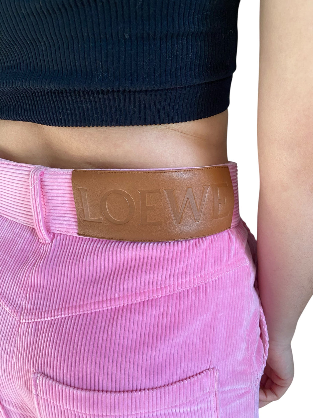 Loewe Pink Logo Corduroy Pants - 34 / US 2