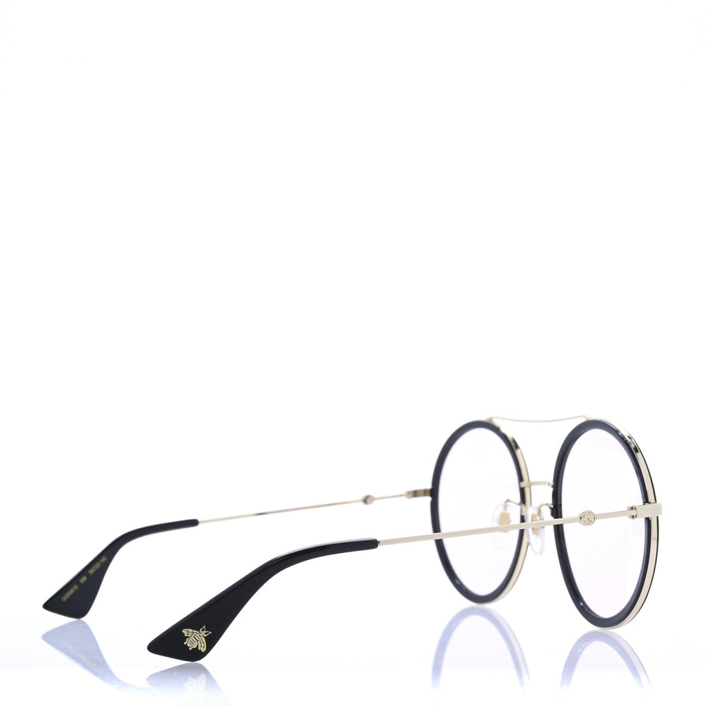 Round Frame Sunglasses GG0061S Black White