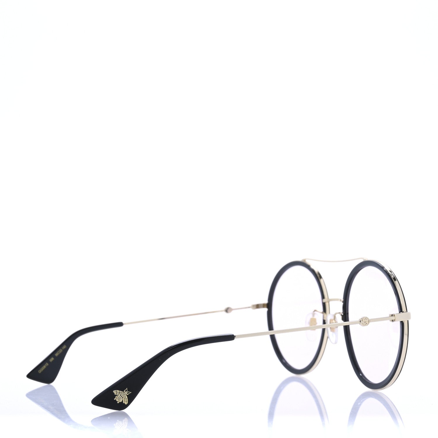 Round Frame Sunglasses GG0061S Black White