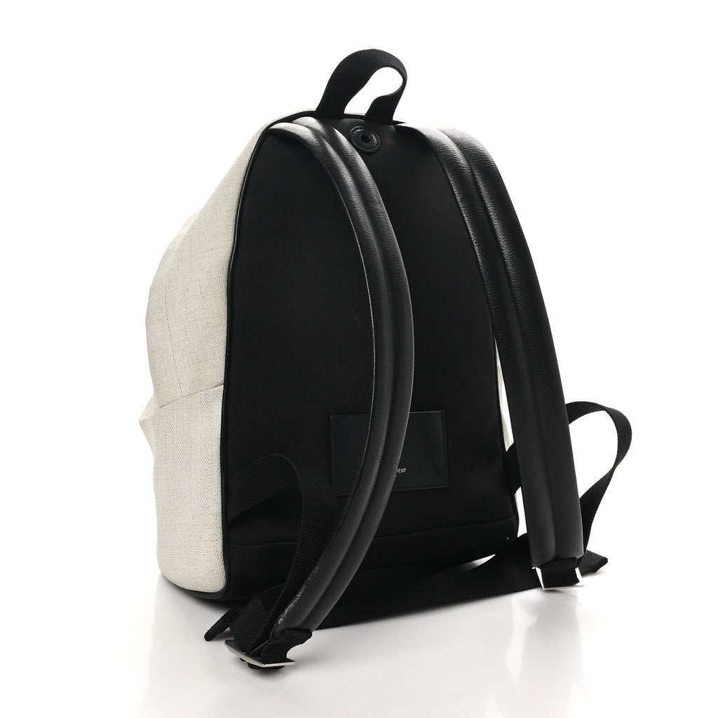Canvas Rive Gauche City Backpack White Black
