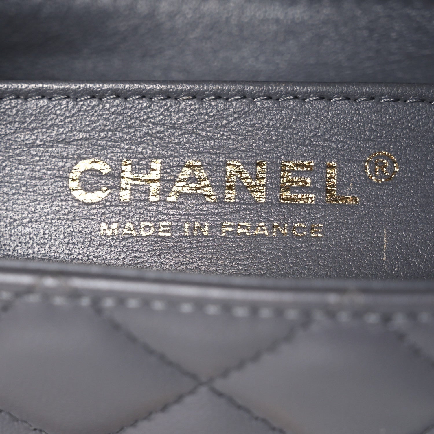 Lambskin Quilted Mini Rectangular Flap Dark Grey
