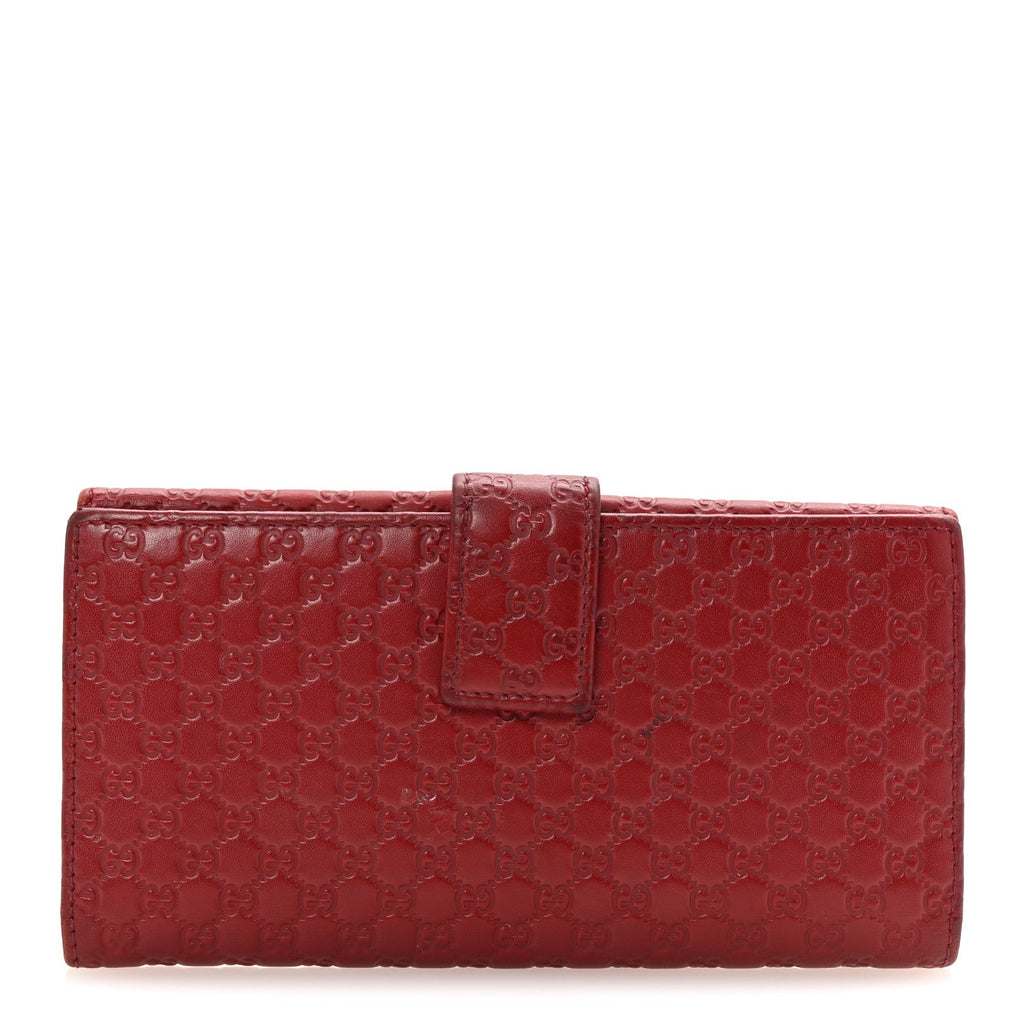 Microguccissima Continental Flap Wallet Red