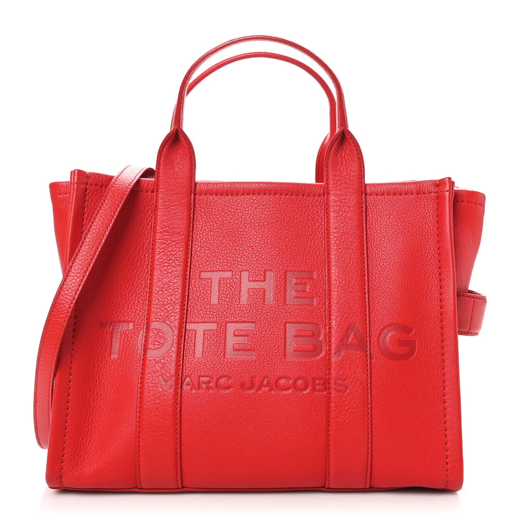 Grained Calfskin Medium The Tote Bag True Red