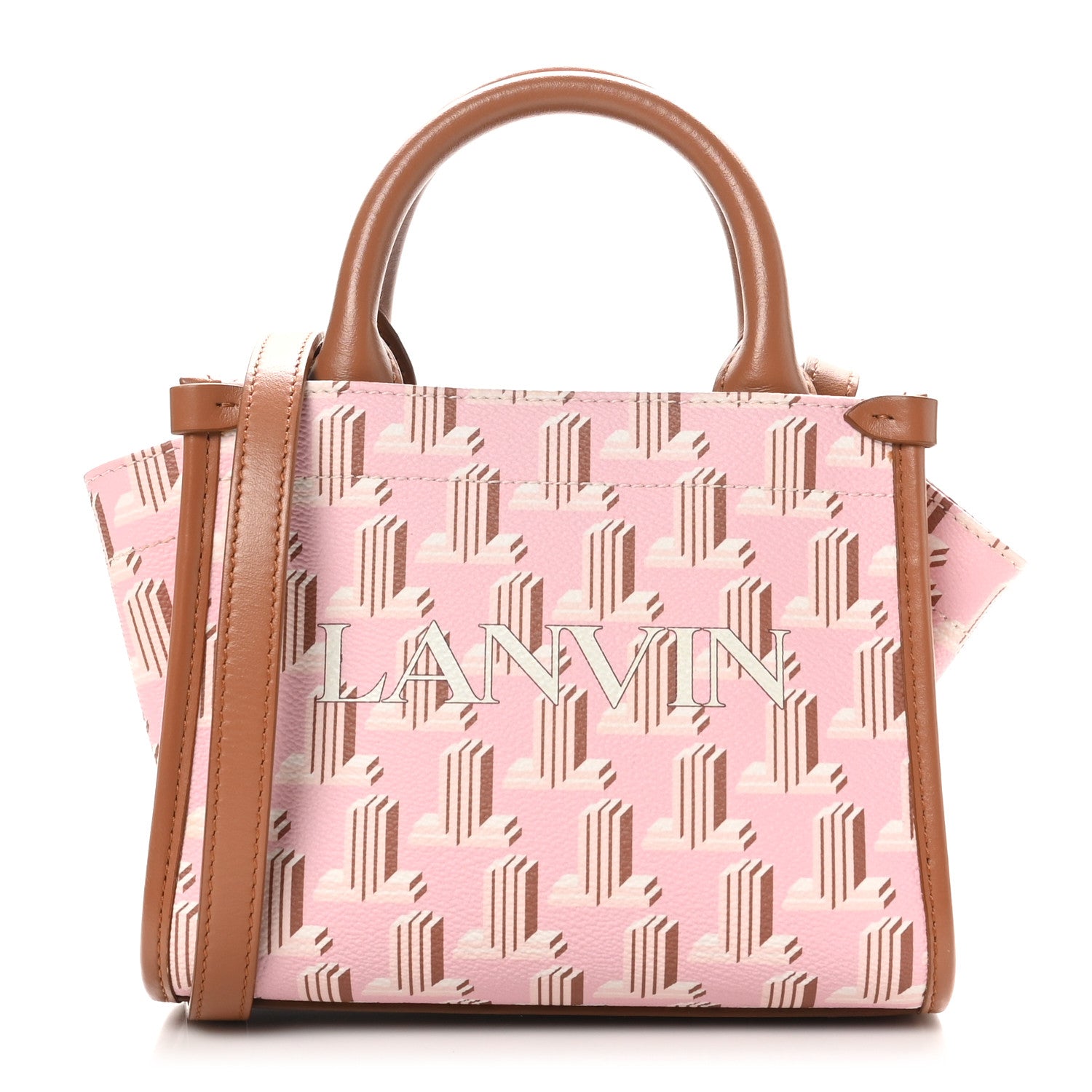 Calfskin Canvas 3D JL Printed Nano In & Out Tote Pink
