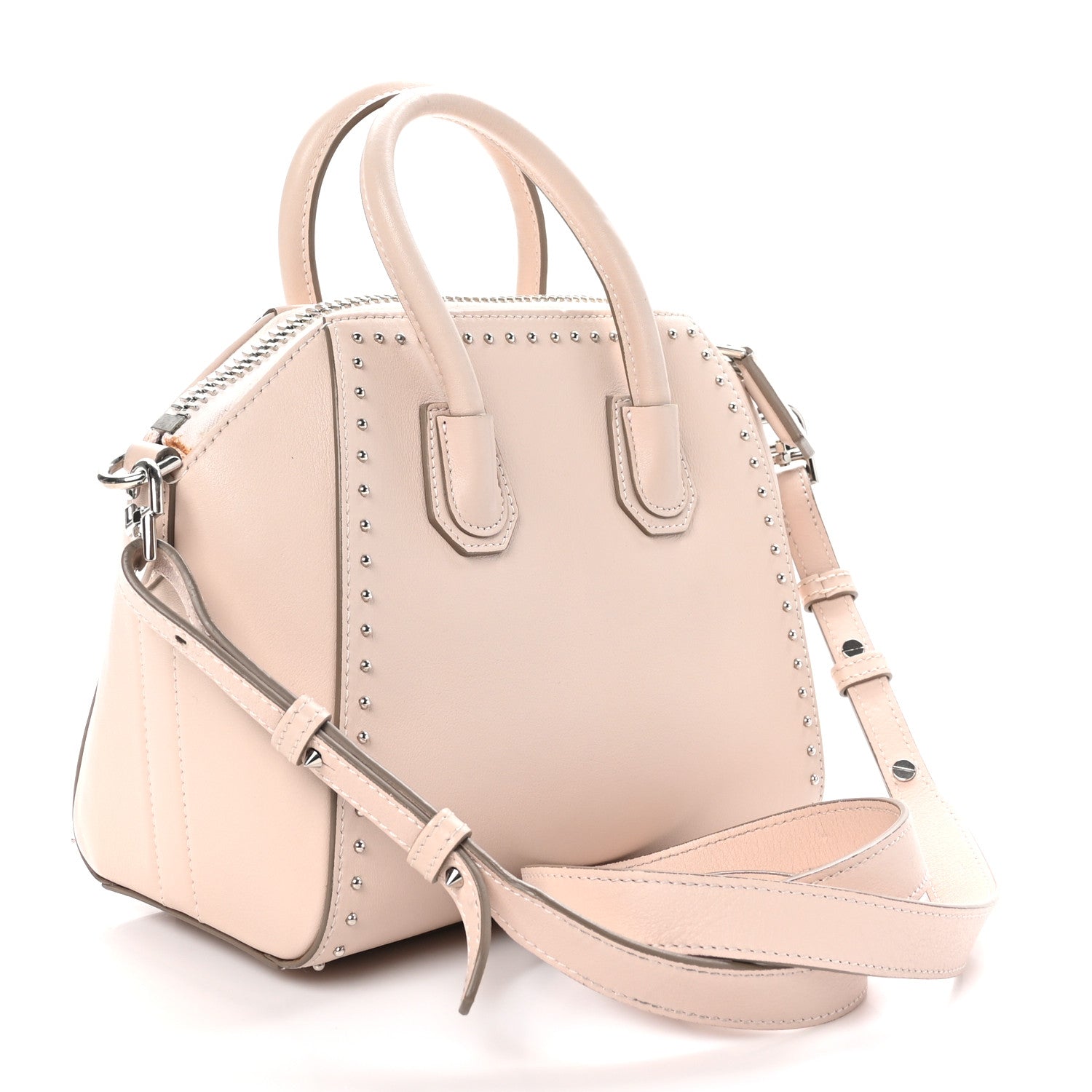 Calfskin Small Studded Antigona Beige Buff