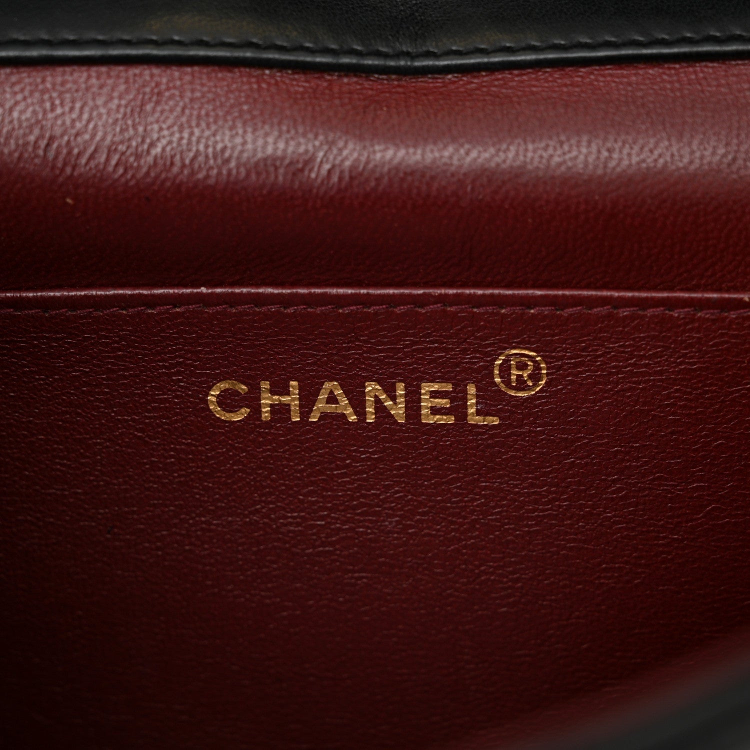 Lambskin Chevron Quilted Flap Black