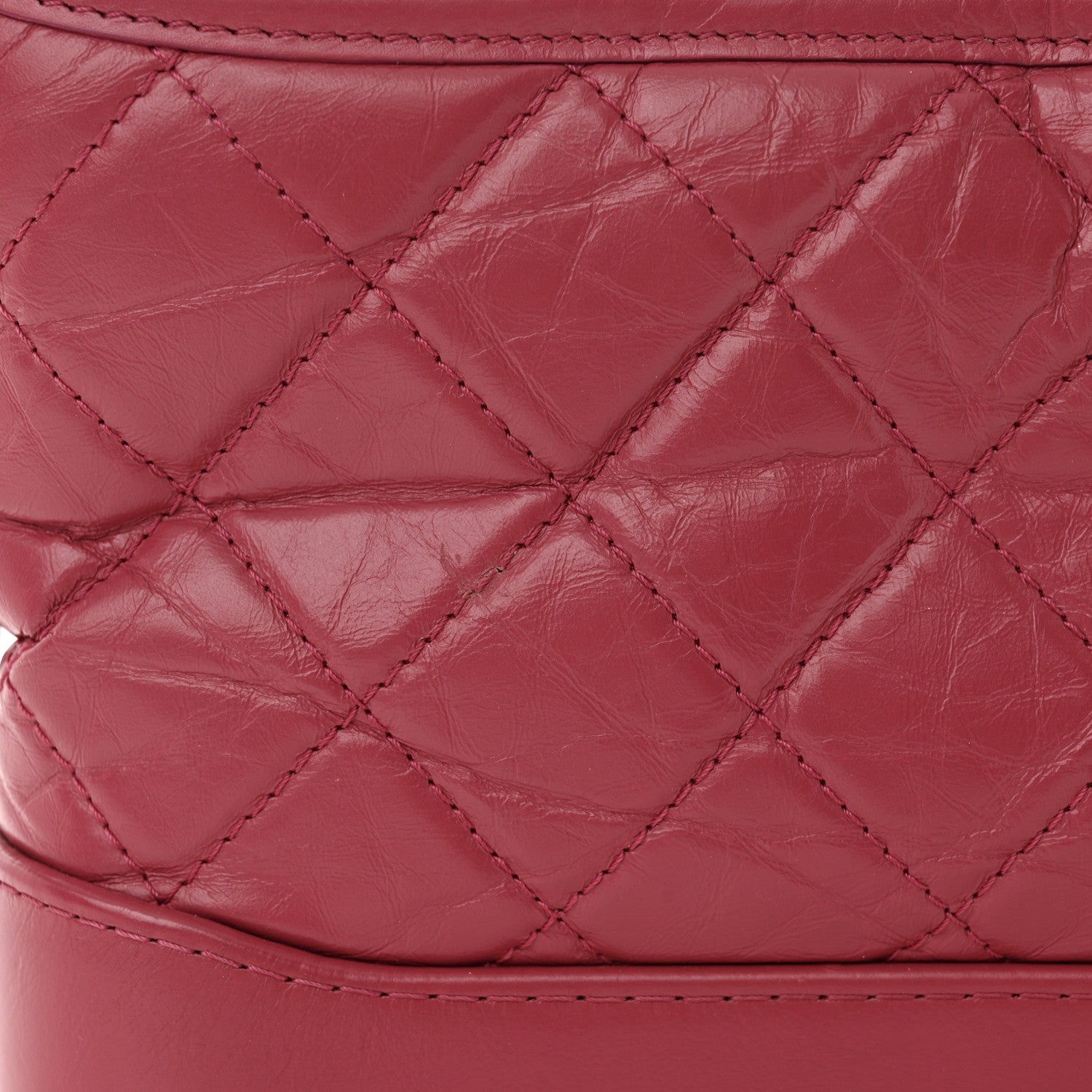 Aged Calfskin Quilted Small Gabrielle Hobo Fuchsia