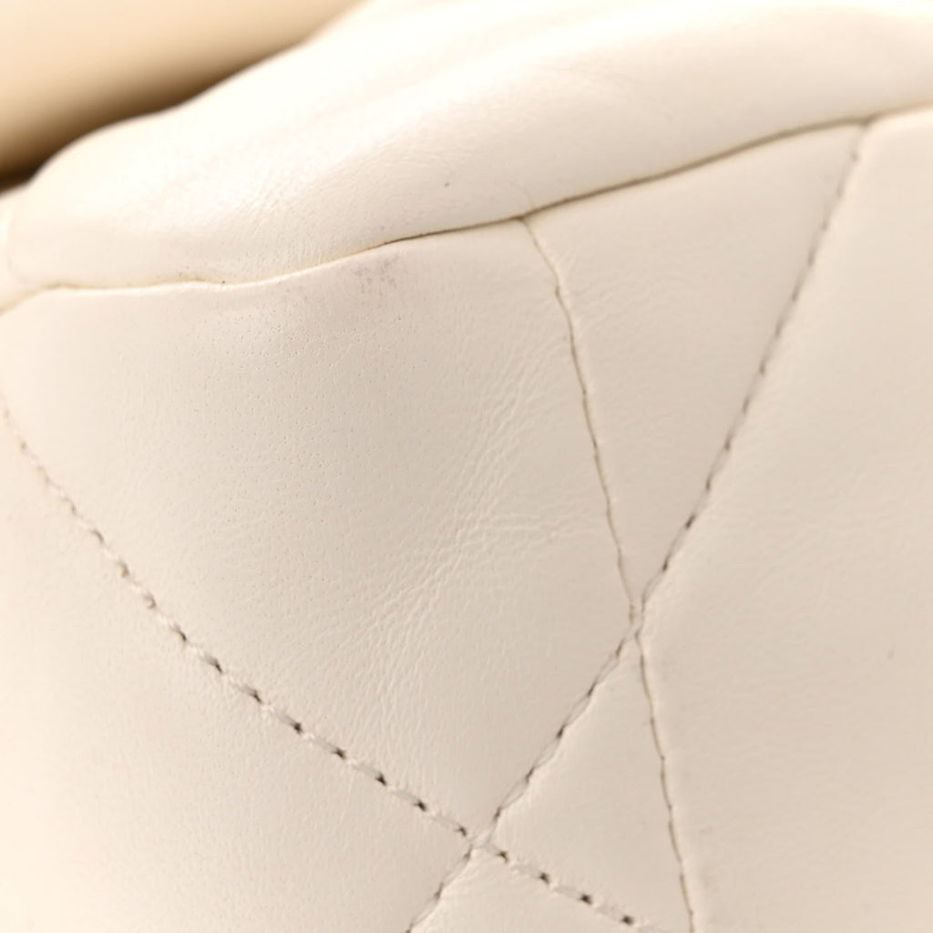Goatskin Quilted Medium Chanel 19 Flap White
