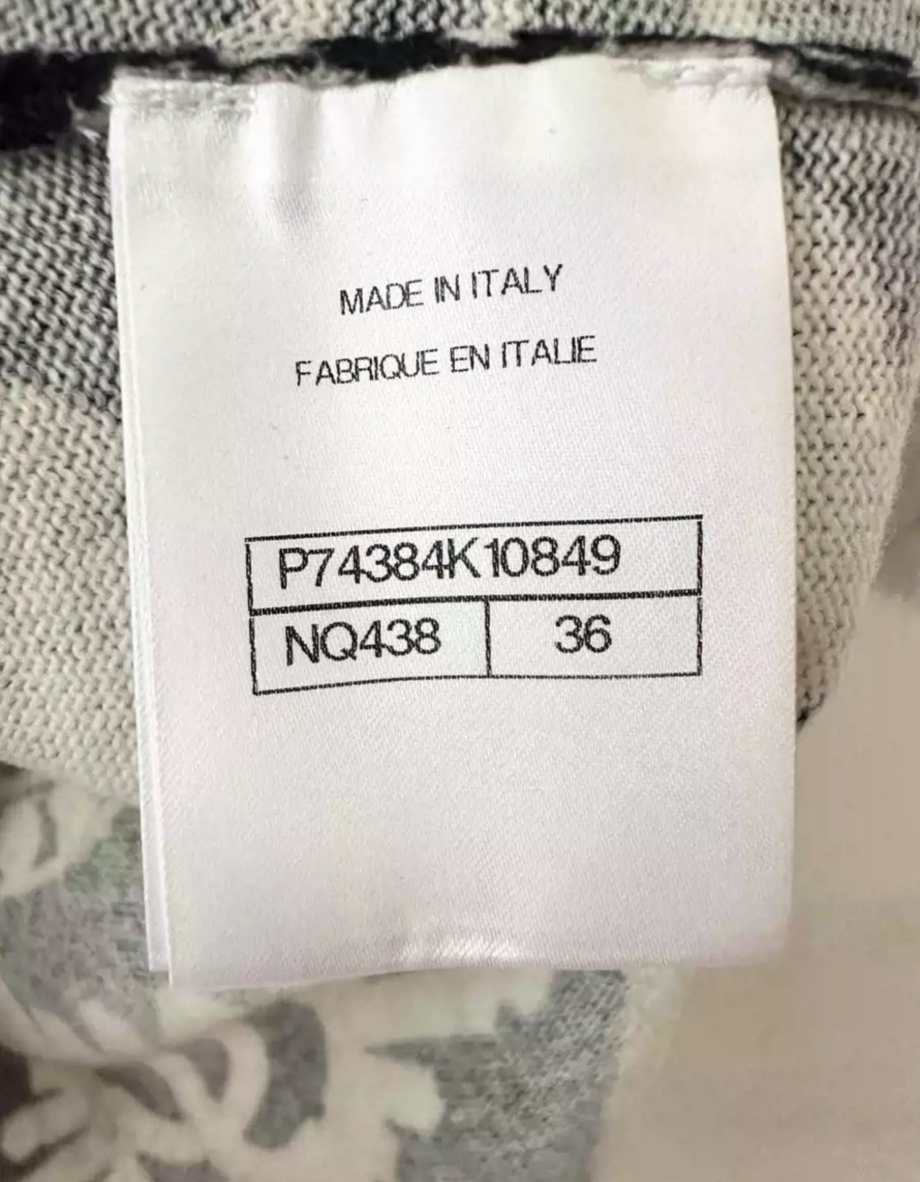 Chanel 23N Black & White Cashmere Top