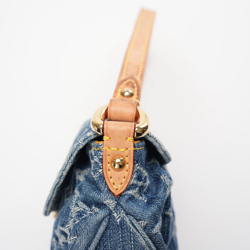 Louis Vuitton Pleaty Vintage Monogram Mini Denim Handbag