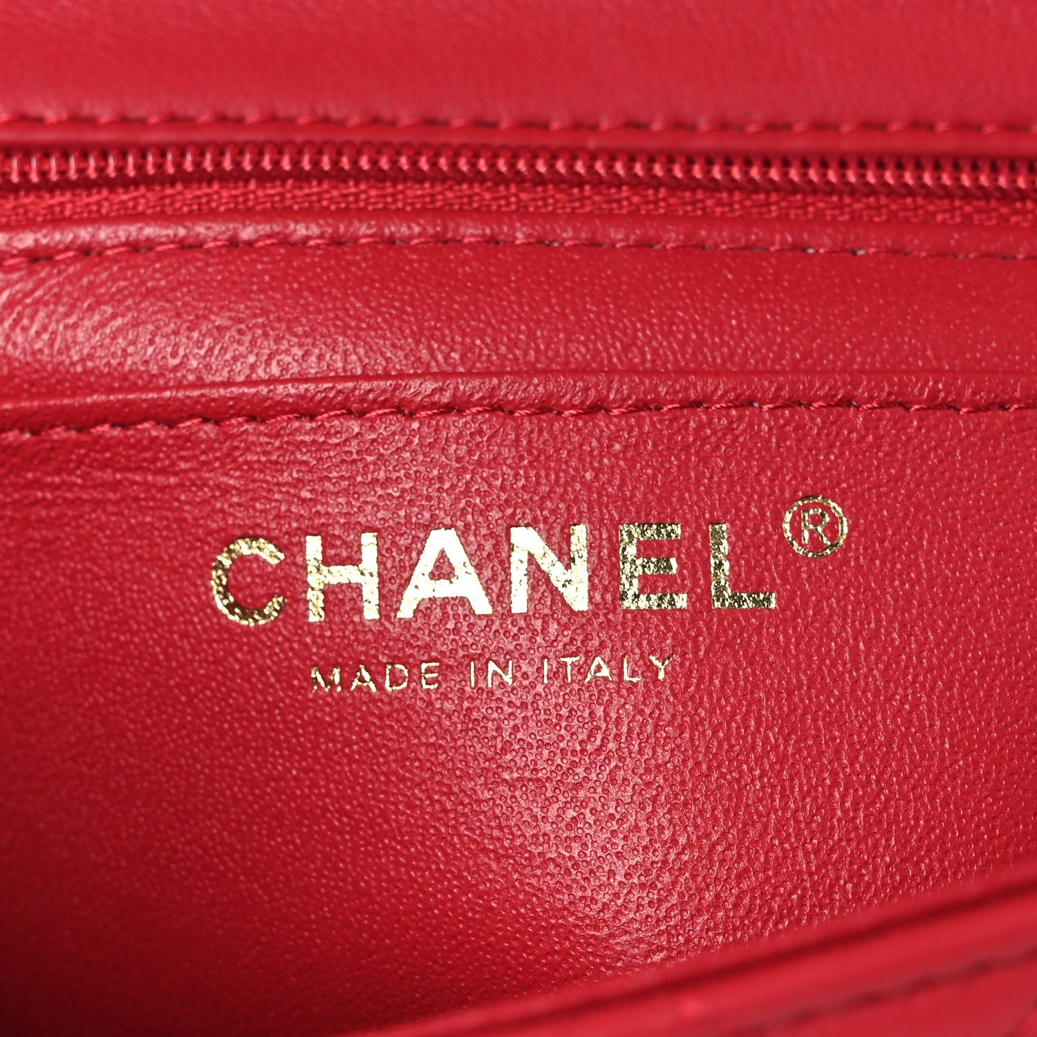 Lambskin Quilted Mini Top Handle Rectangular Flap Red