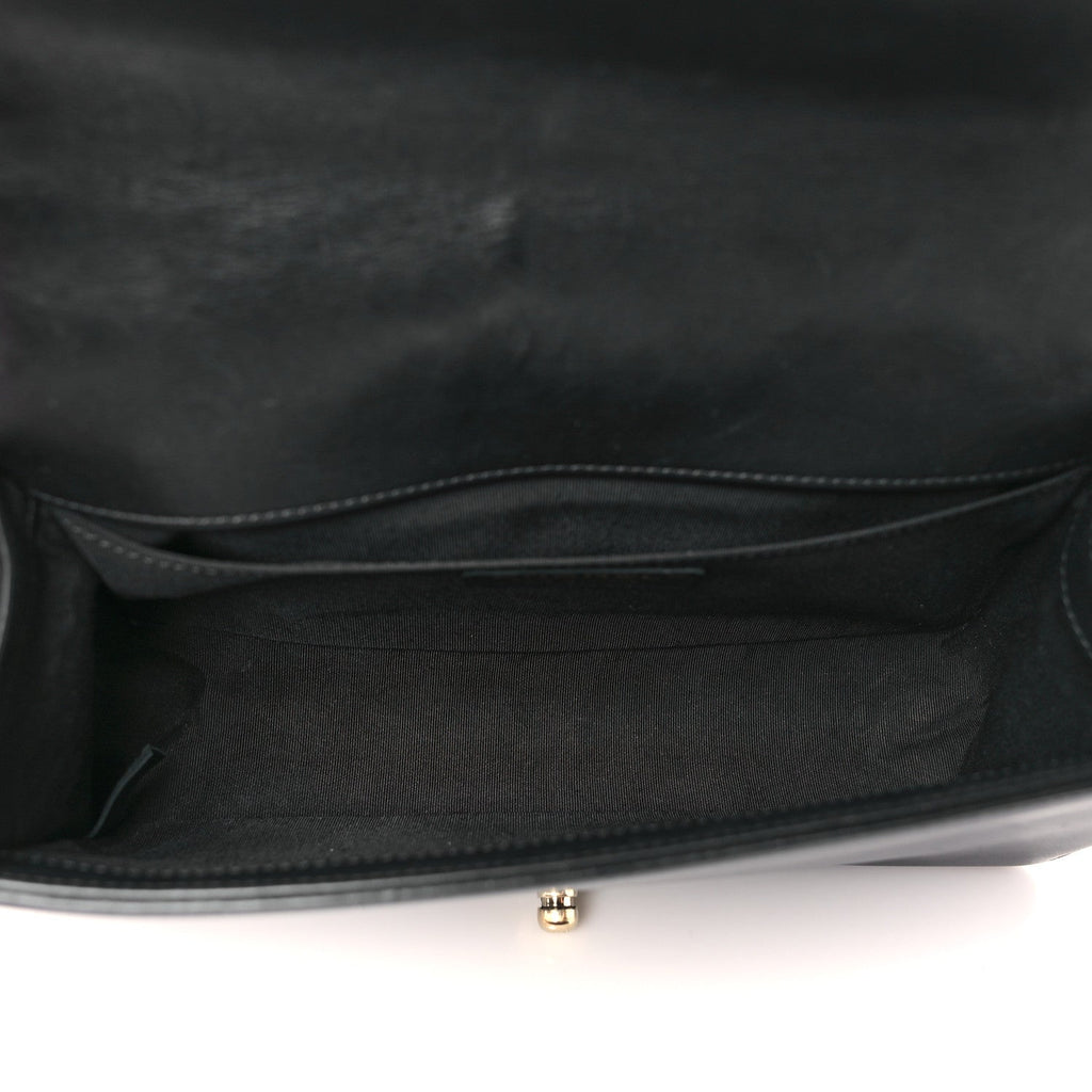 Lambskin Chevron Quilted Medium Boy Flap Black