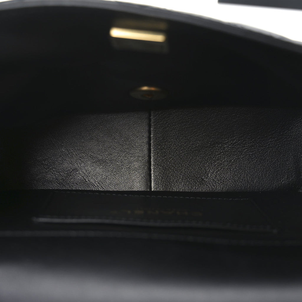 Lambskin Enamel Strass Quilted Mini Paris Monaco Flap Black