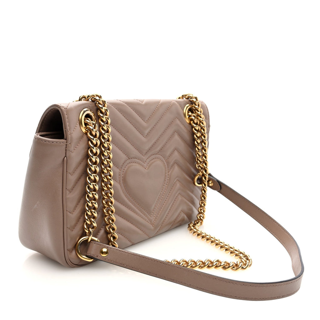 Calfskin Matelasse Small GG Marmont Shoulder Bag Porcelain Rose