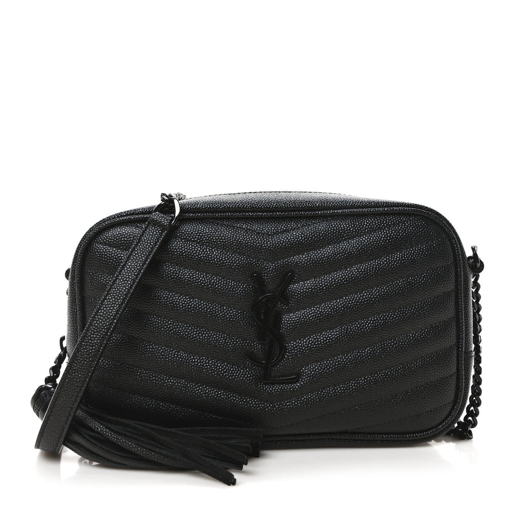 Grain De Poudre Matelasse Monochrome Monogram Mini Lou Camera Bag Black