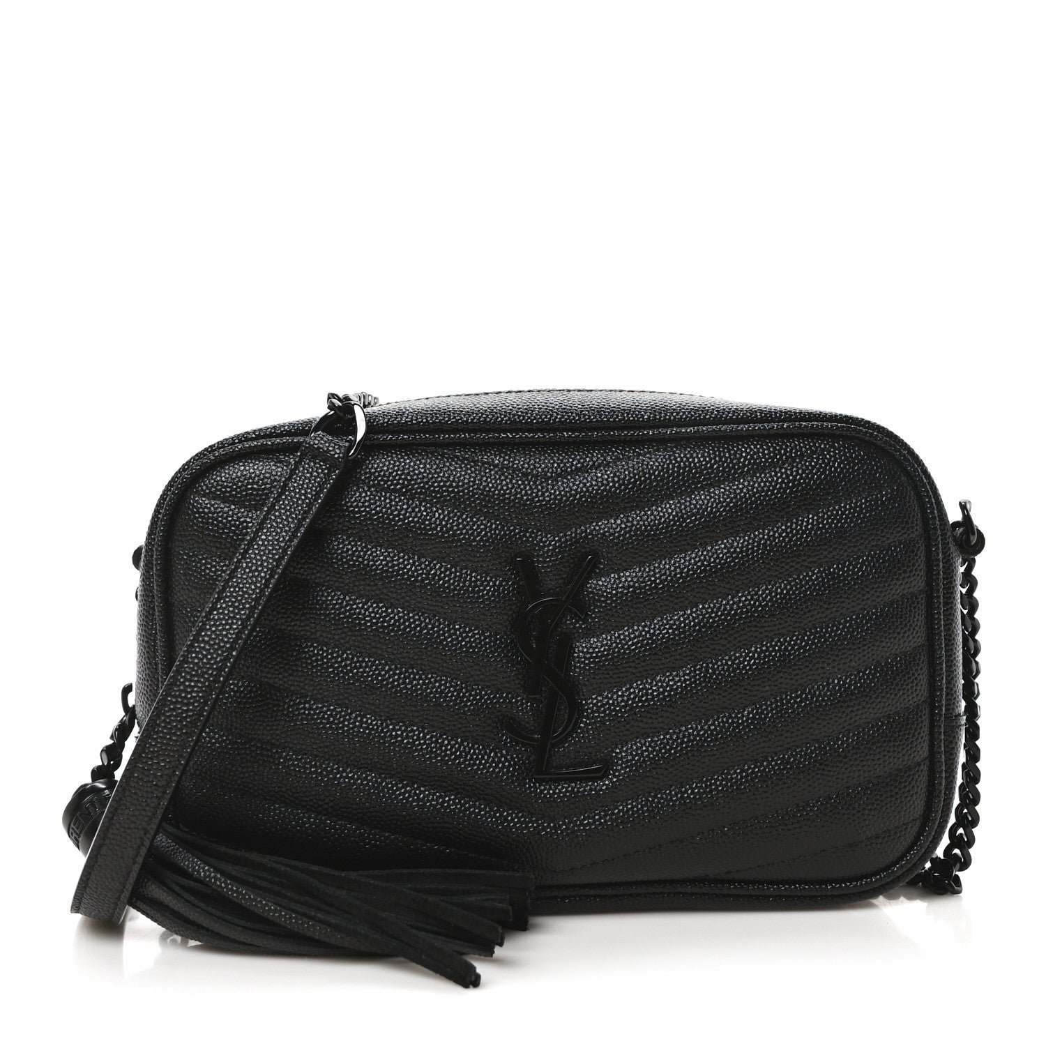 Grain De Poudre Matelasse Monochrome Monogram Mini Lou Camera Bag Black