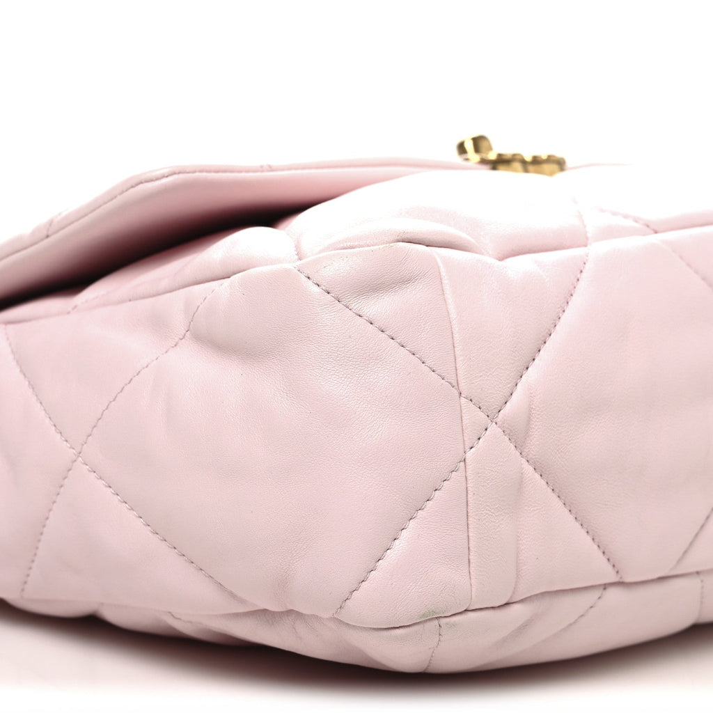 Lambskin Quilted Large Chanel 19 Flap Light Pink