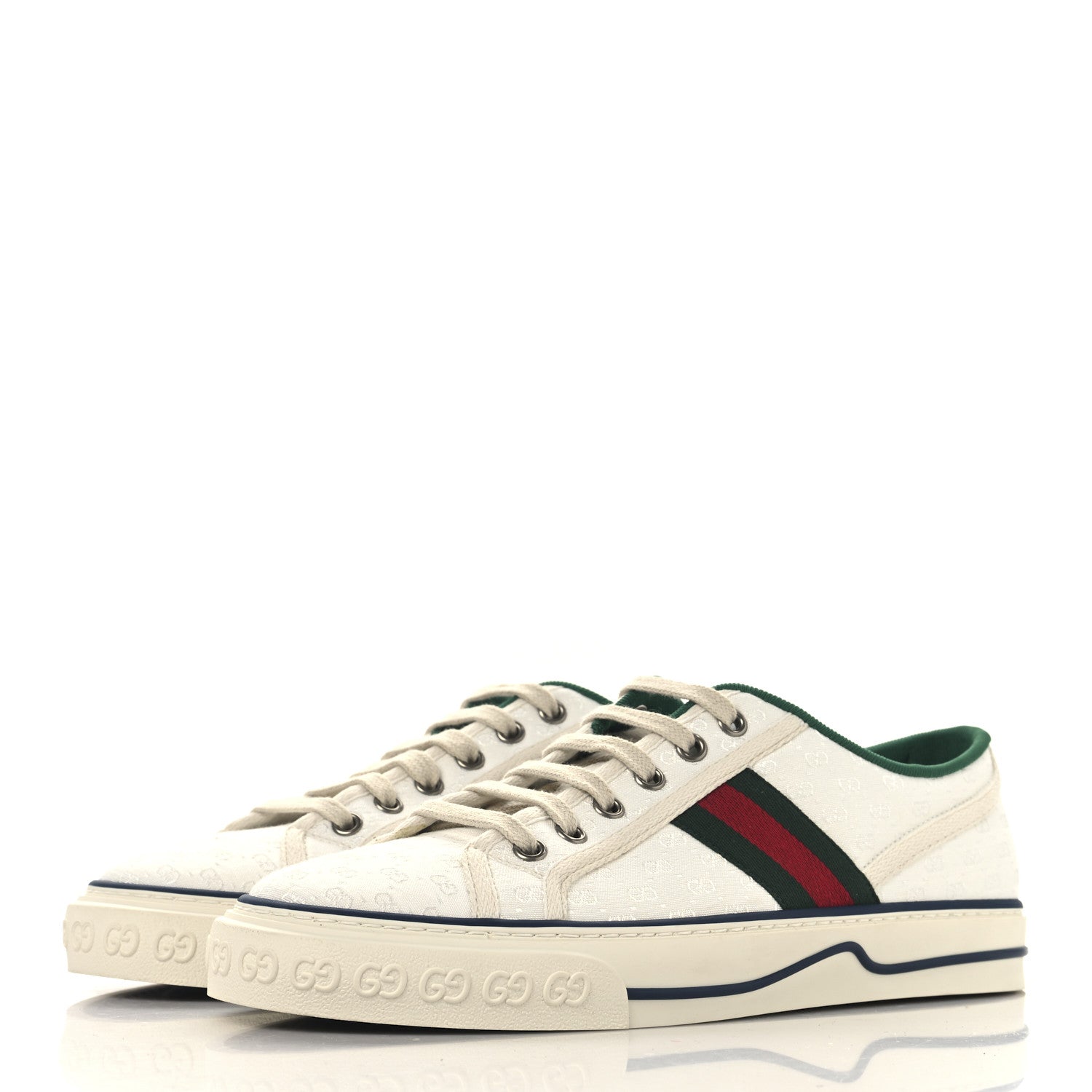Jacquard Mini GG Monogram Web Womens 1977 Tennis Sneakers 40.5 White