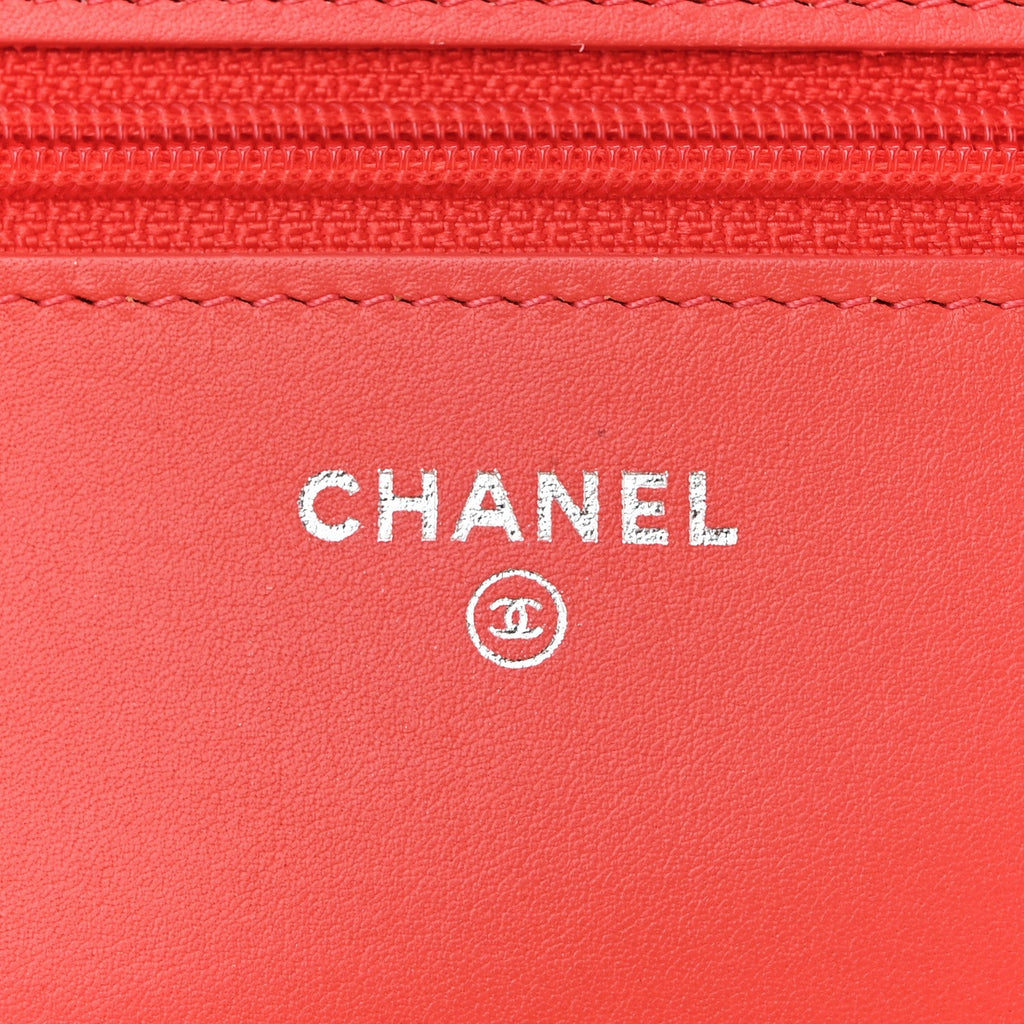 Velvet Quilted Wallet On Chain WOC Coral