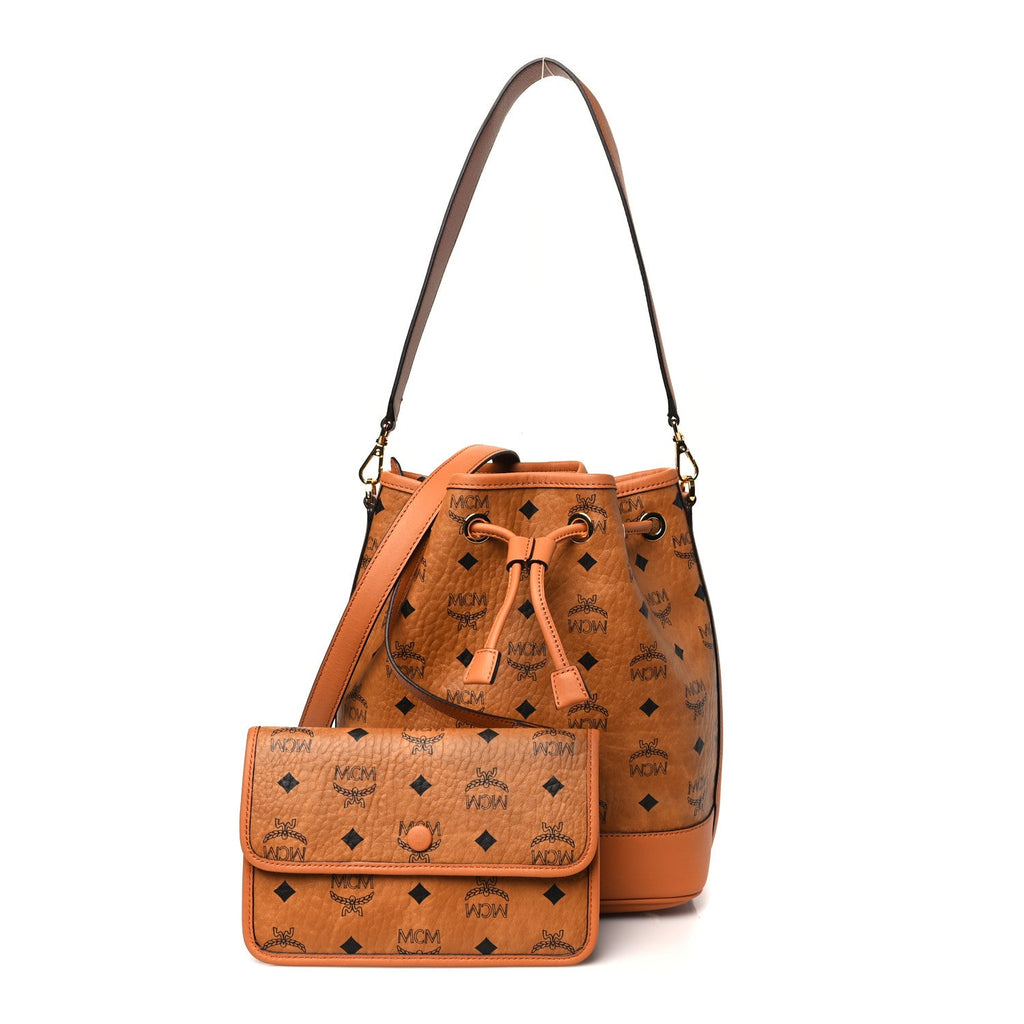 Visetos Medium Dessau Drawstring Bucket Bag Cognac