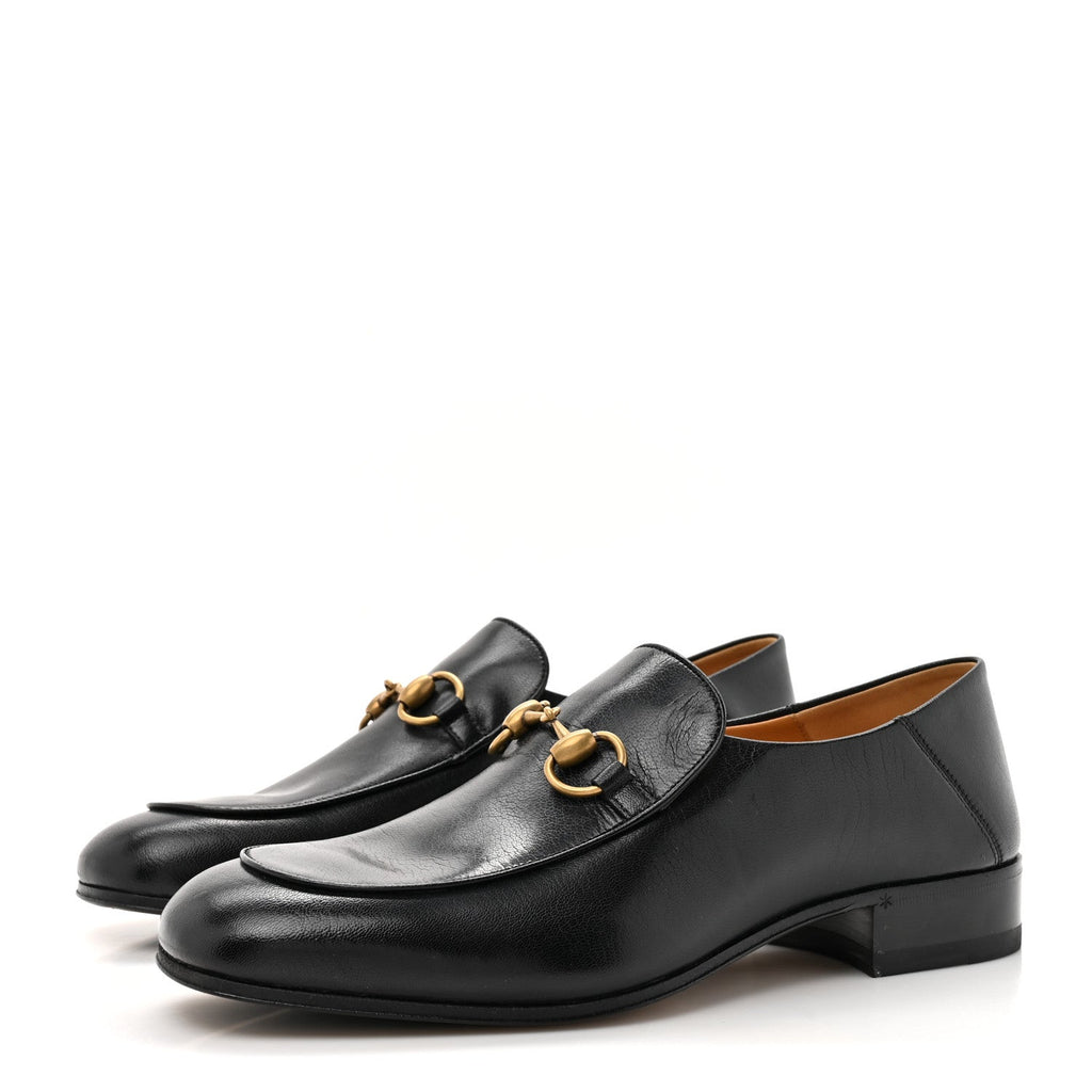 Goatskin Mens Horsebit Loafers 7 Black