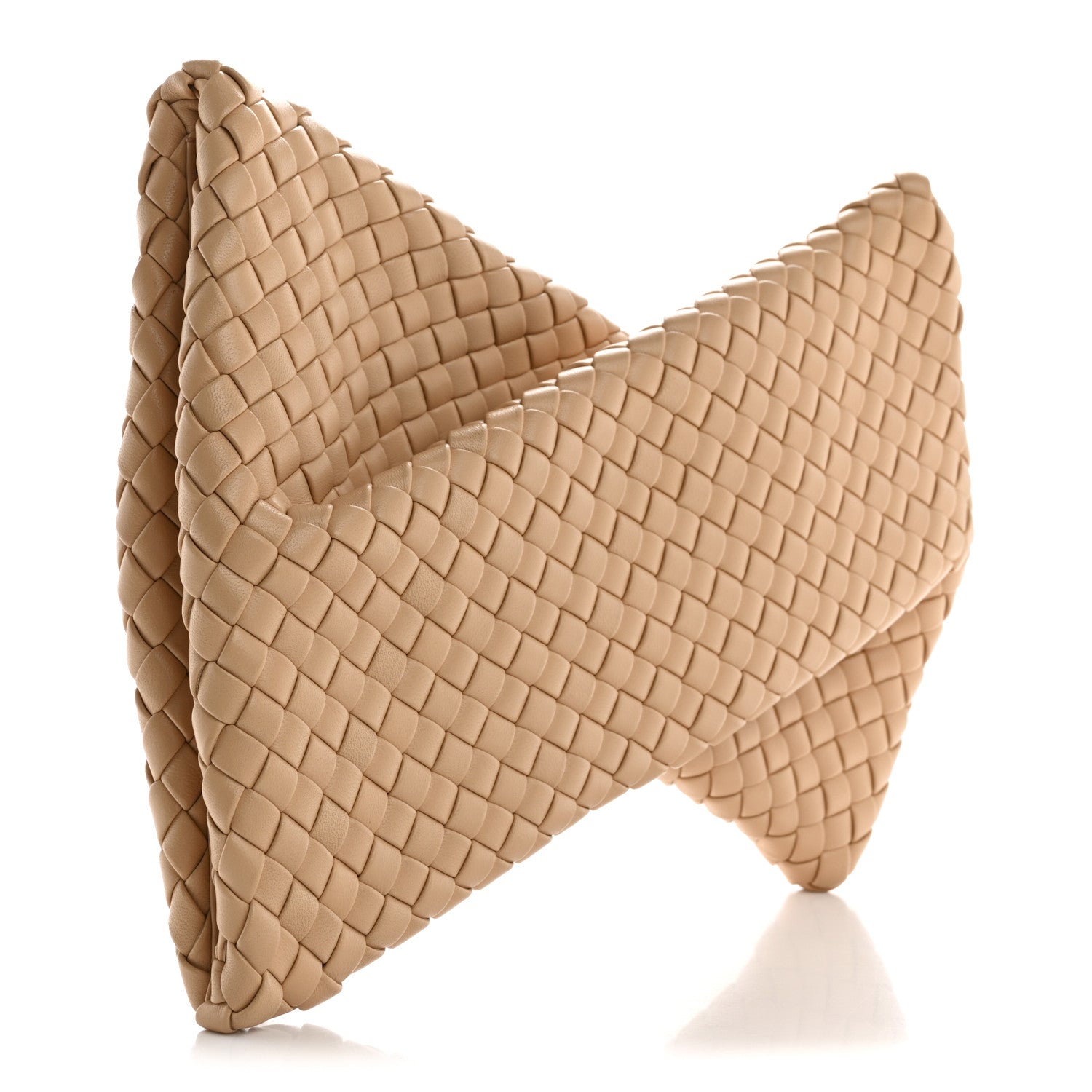 Nappa Intrecciato Crisscross Clutch Porridge