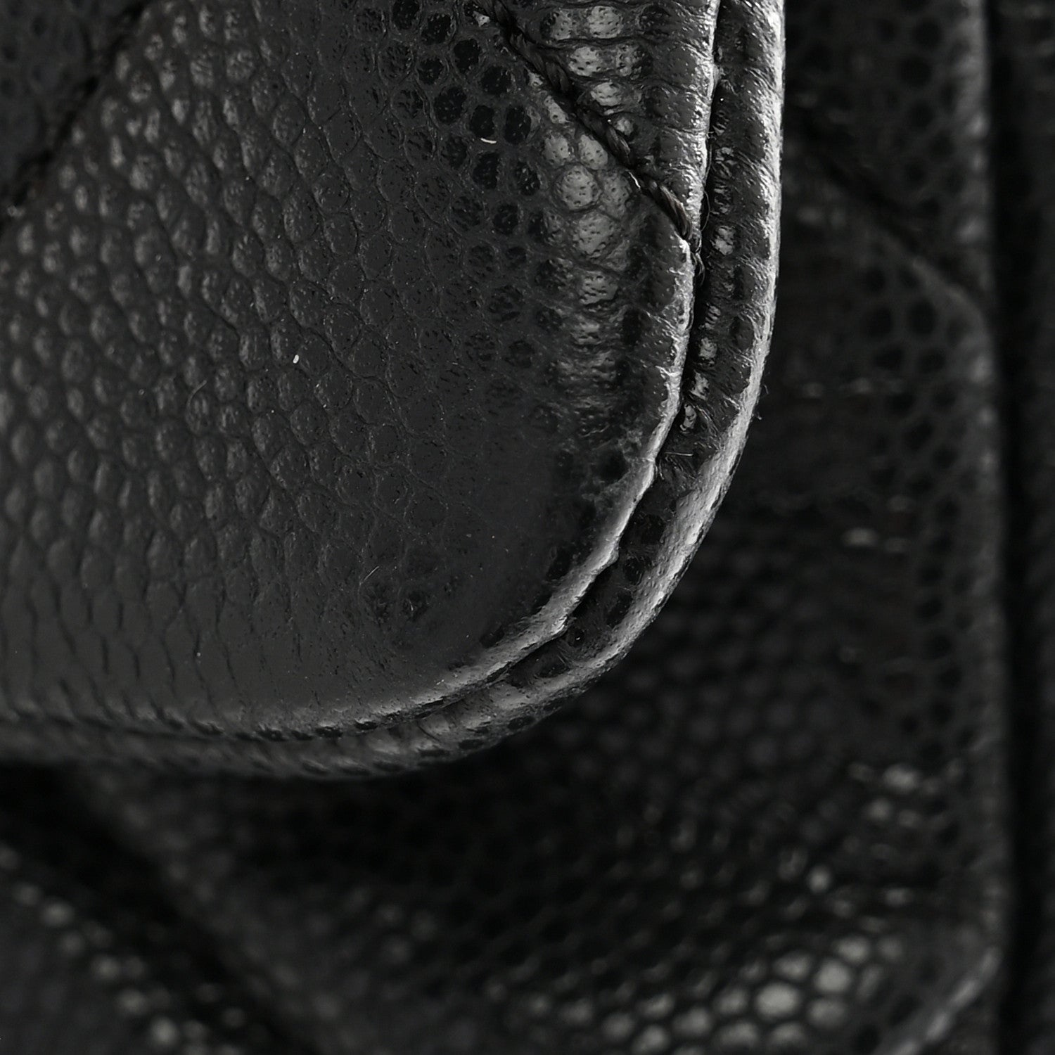 Caviar Quilted Mini Twist Your Buttons Flap Black