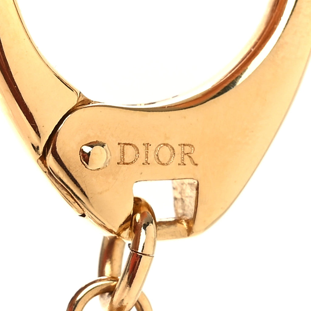 Metal Lacquer D-Dice Bag Charm Gold Pink