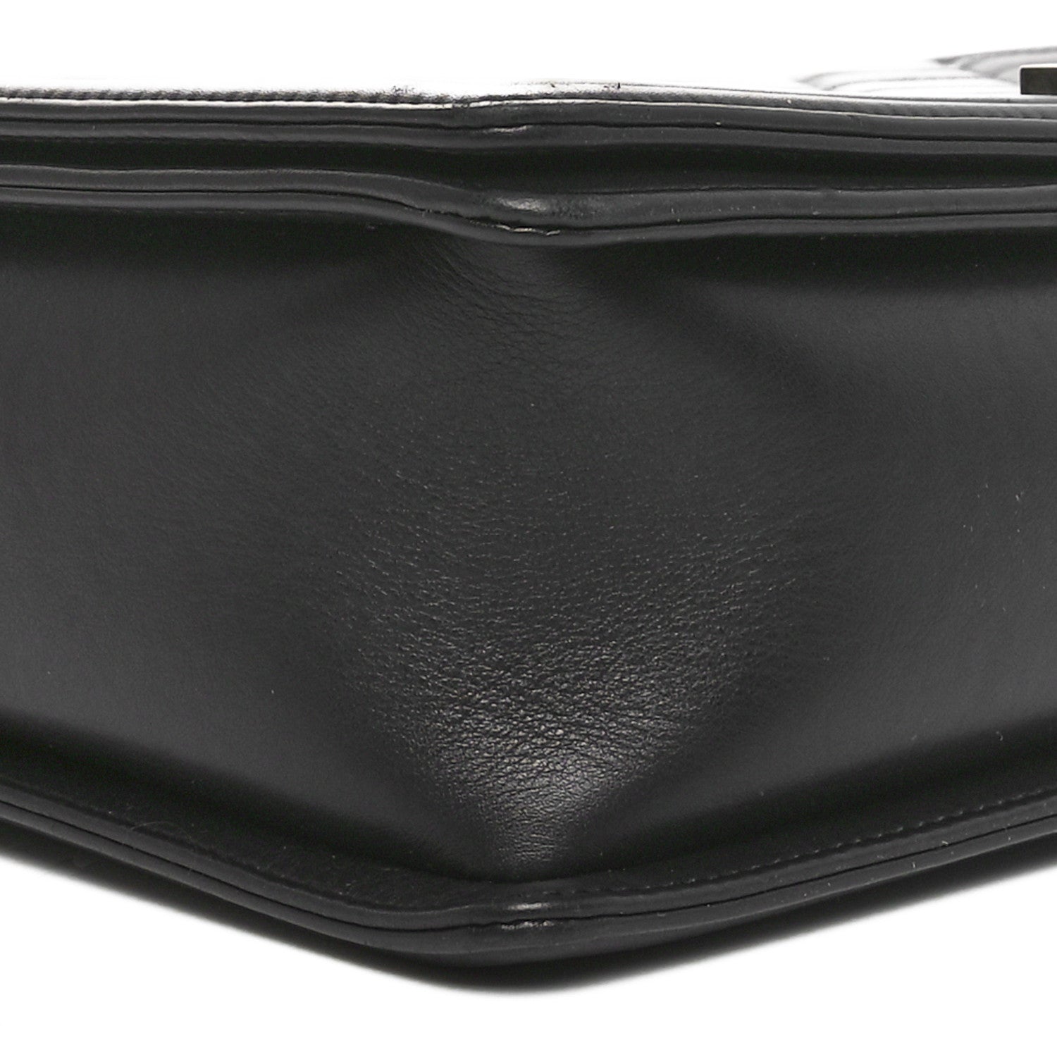 Lambskin Quilted Large Boy Flap Black