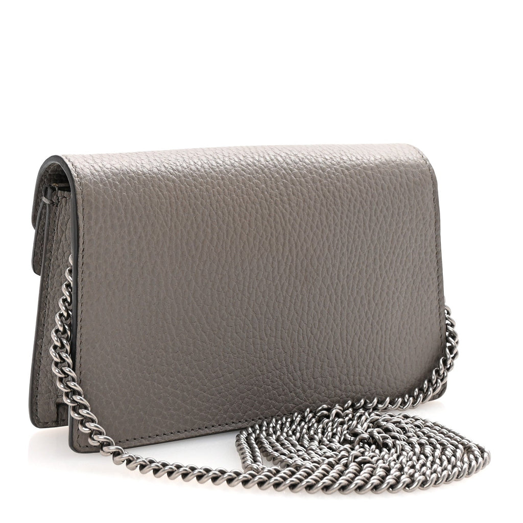 Dollar Calfskin Crystal Super Mini Dionysus Shoulder Bag Dusty Grey Black Diamond