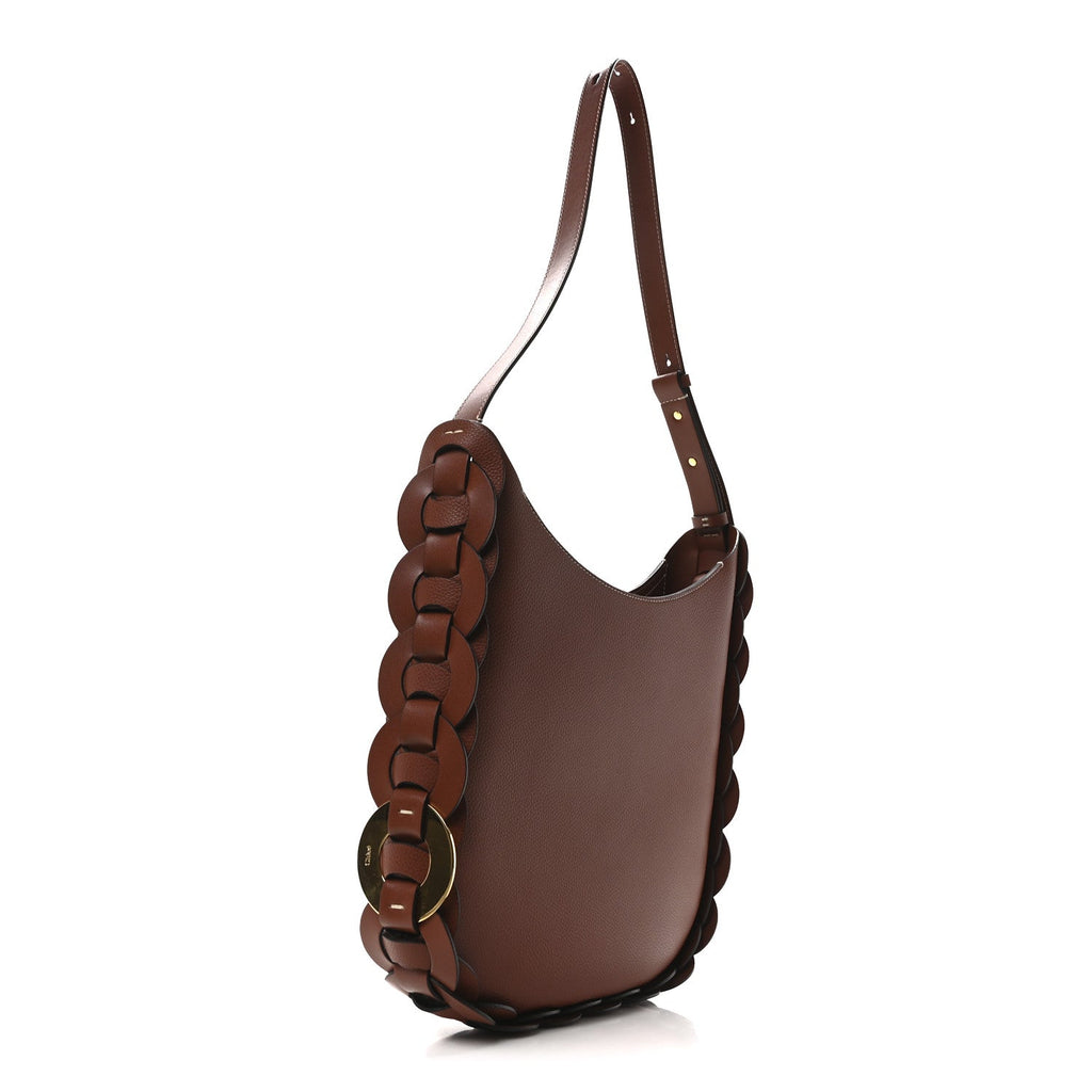 Small Grain Smooth Calfskin Medium Darryl Hobo Sepia Brown