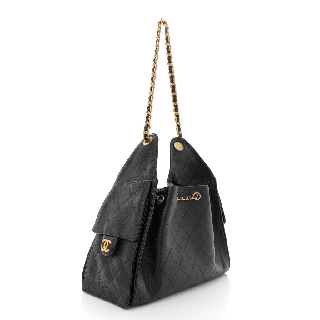 Caviar Quilted Small Chanel 25 Handbag Black