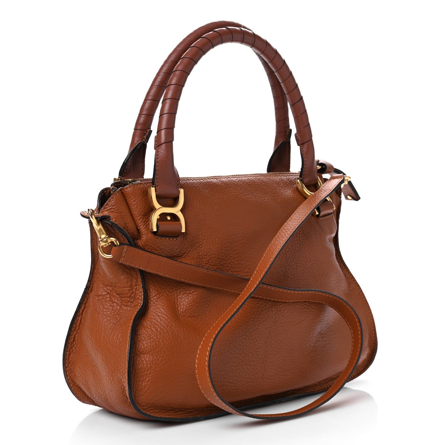 Calfskin Medium Marcie Satchel Tan