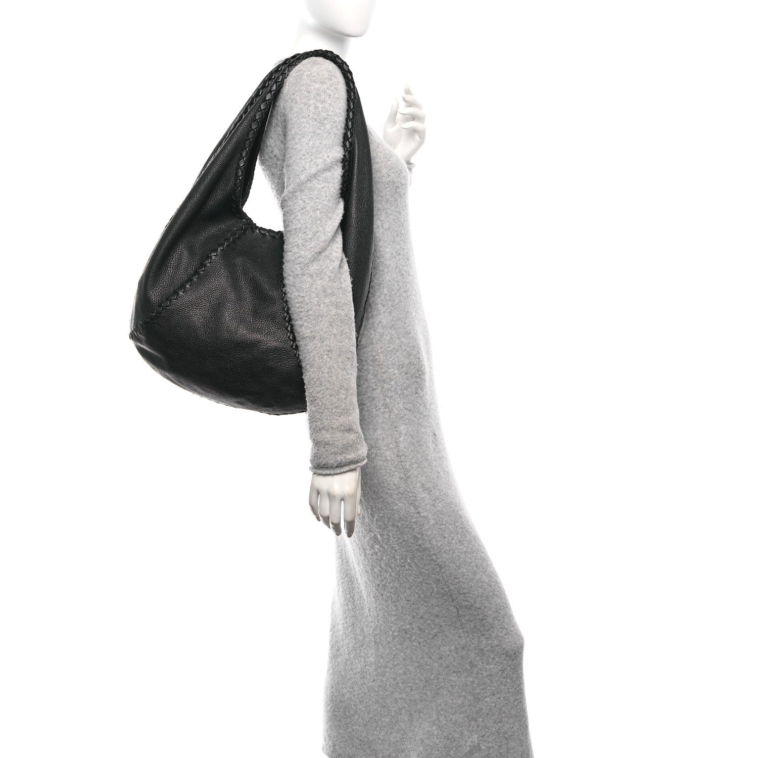 Cervo Deerskin Large Hobo Black