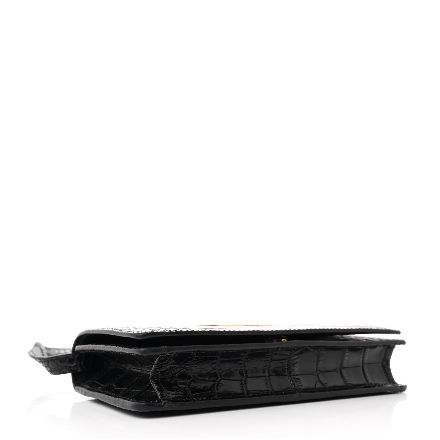 Crocodile Embossed Calfskin TF Mini Bag Black