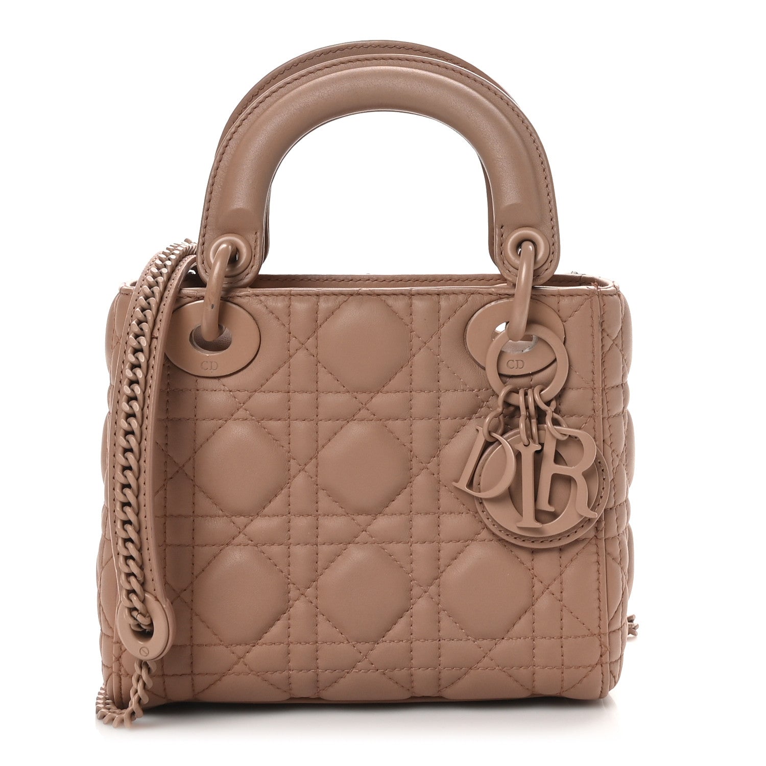 Ultra Matte Calfskin Cannage Mini Lady Dior Light Beige