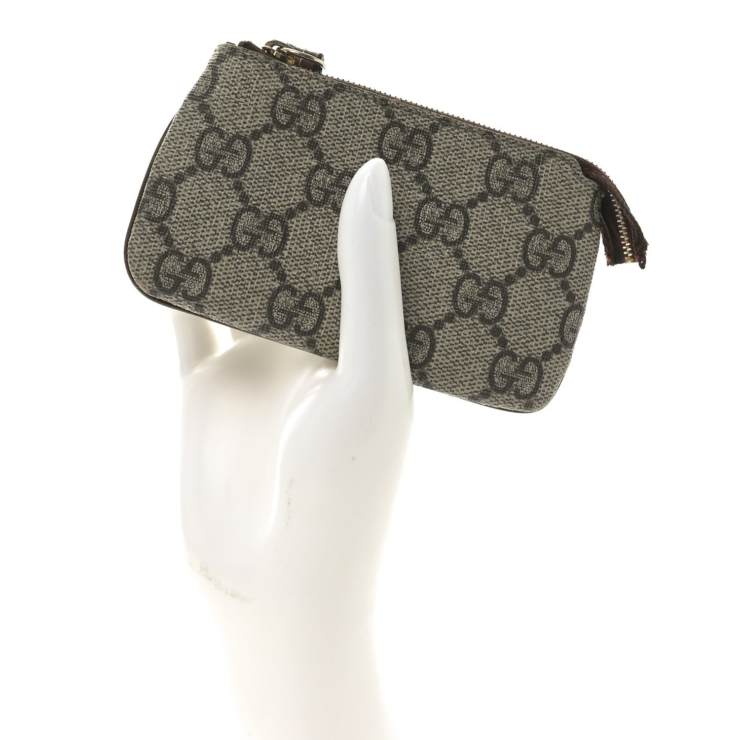 GG Supreme Monogram Key Case Brown