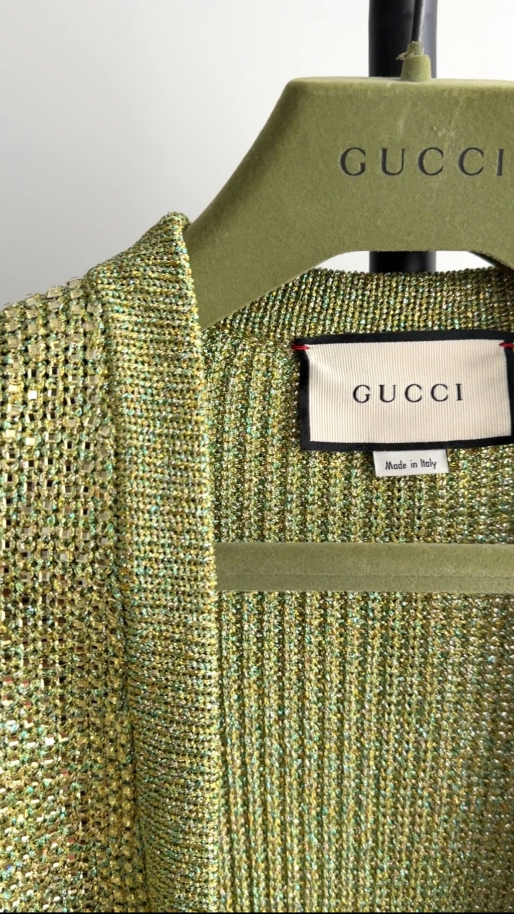 Gucci Green Knit Heavily Glass Beaded igan Sweater - M (6/8)