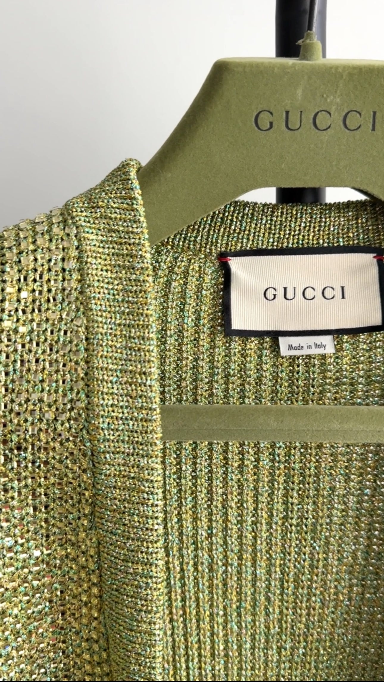 Gucci Green Knit Heavily Glass Beaded igan Sweater - M (6/8)