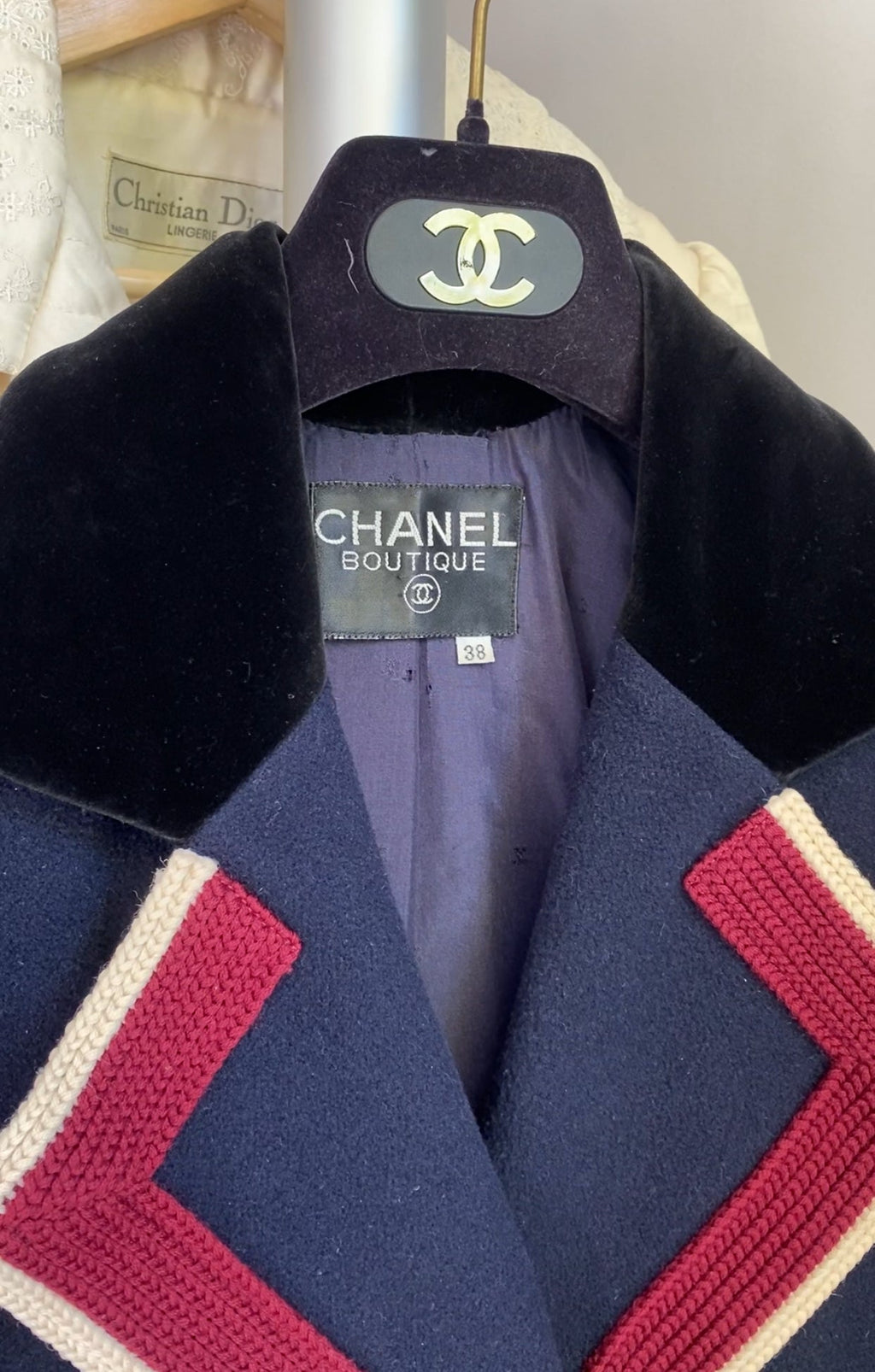 Chanel Vintage Navy Coin Button Double Breasted Jacket - 38 / US 6